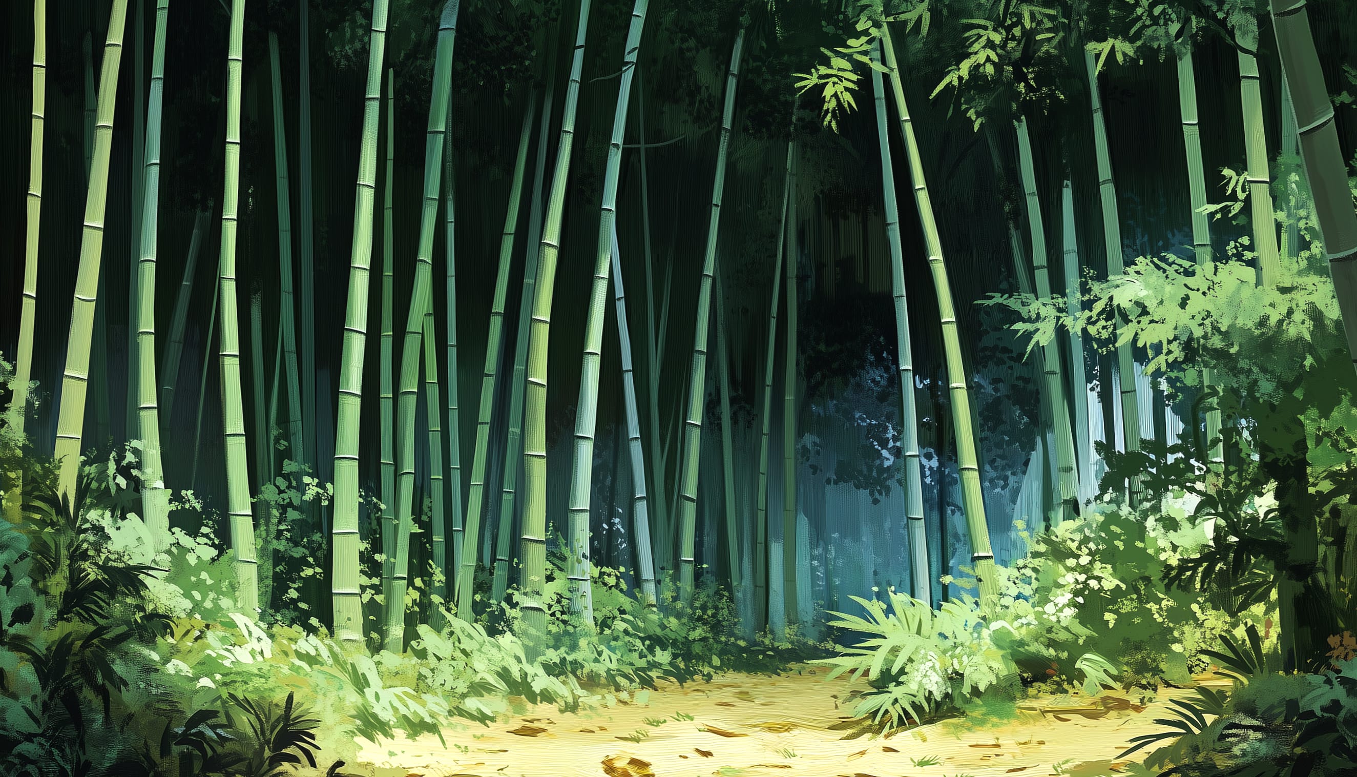 Serene Bamboo Forest at 1536 x 864 HD size wallpapers HD quality