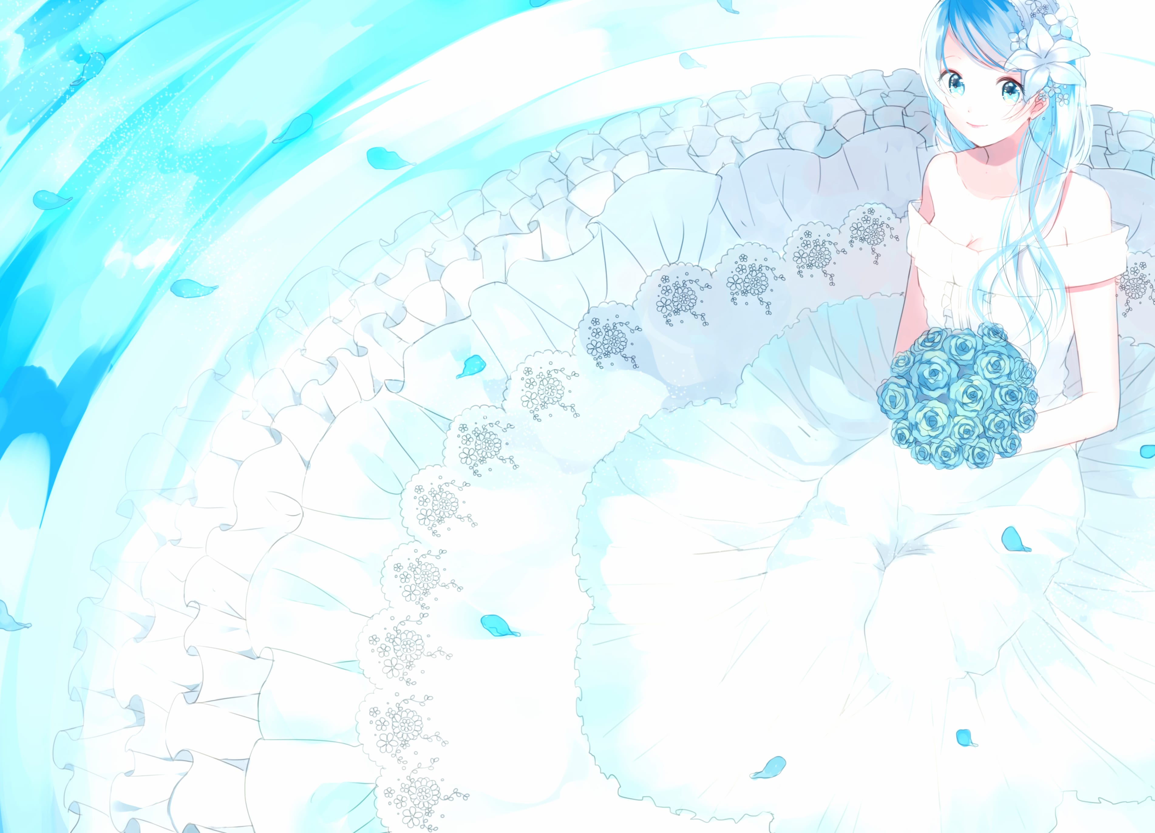 Serene Blue Elegance A HD Anime Wallpaper wallpapers HD quality