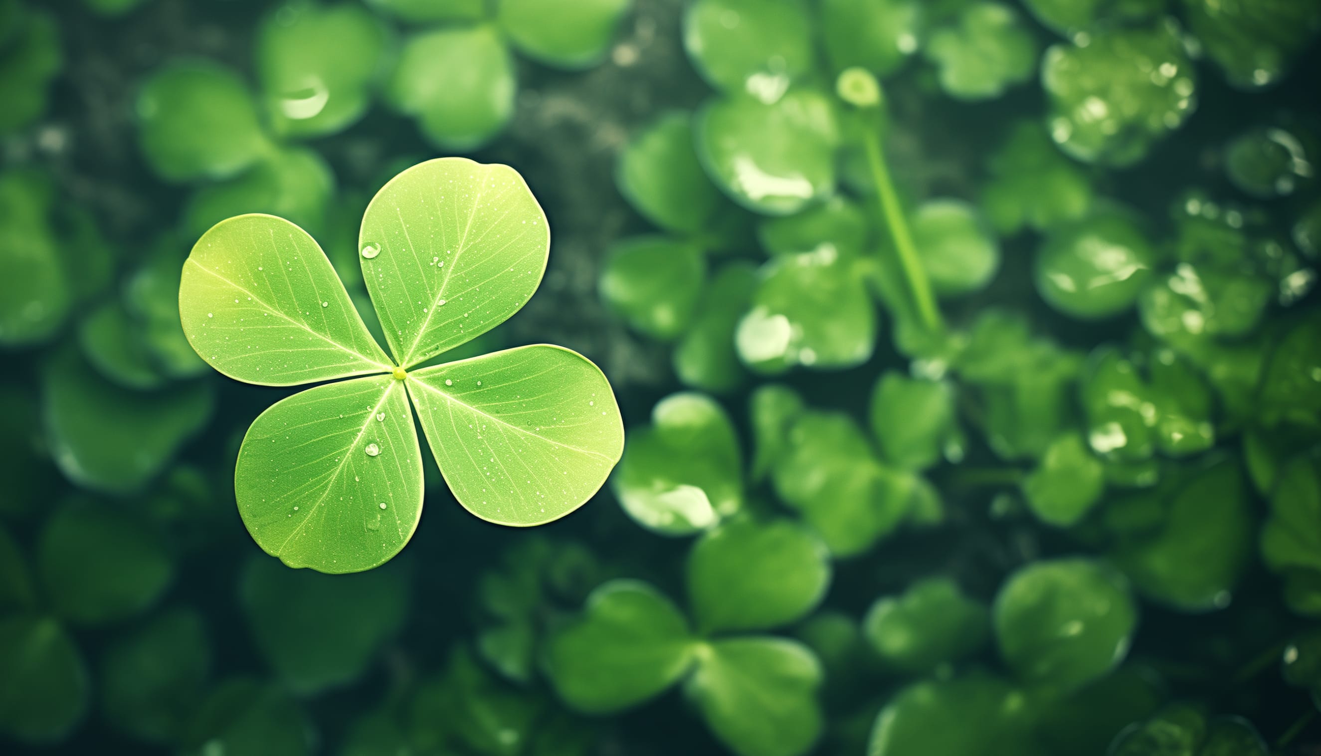 Serene Green Clover at 1366 x 768 HD size wallpapers HD quality