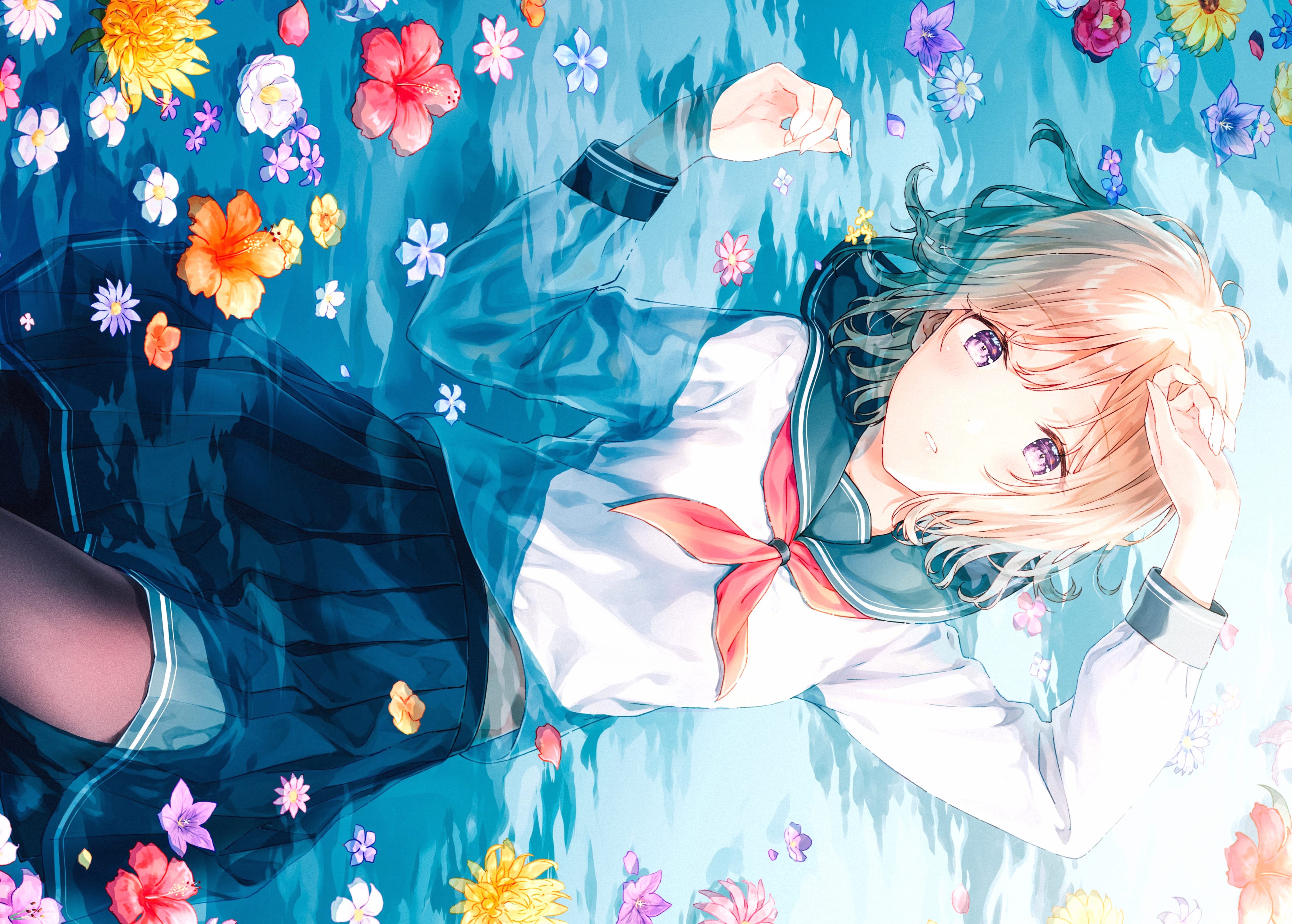 Serene Schoolgirl in Bloom - at 320 x 480 iPhone size wallpapers HD quality