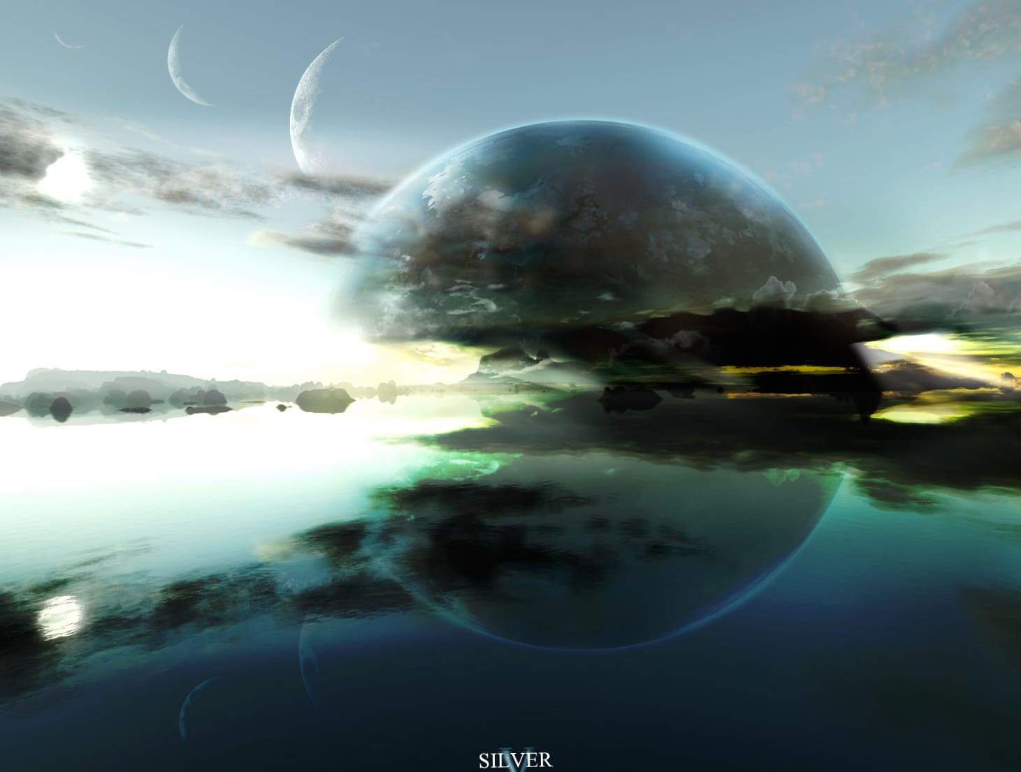 Serene Sci-Fi Planet Rise at 2048 x 2048 iPad size wallpapers HD quality