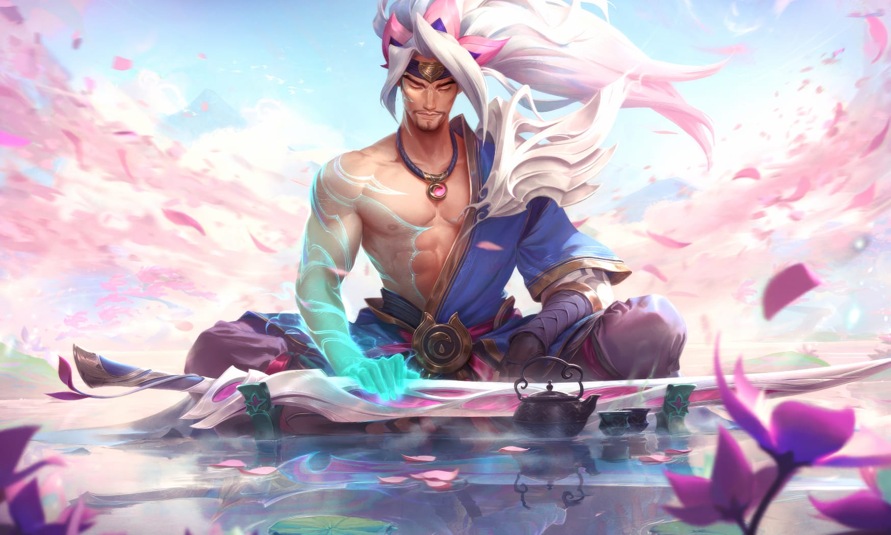 Serene Yasuo Meditation - League of Legends at 640 x 1136 iPhone 5 size wallpapers HD quality