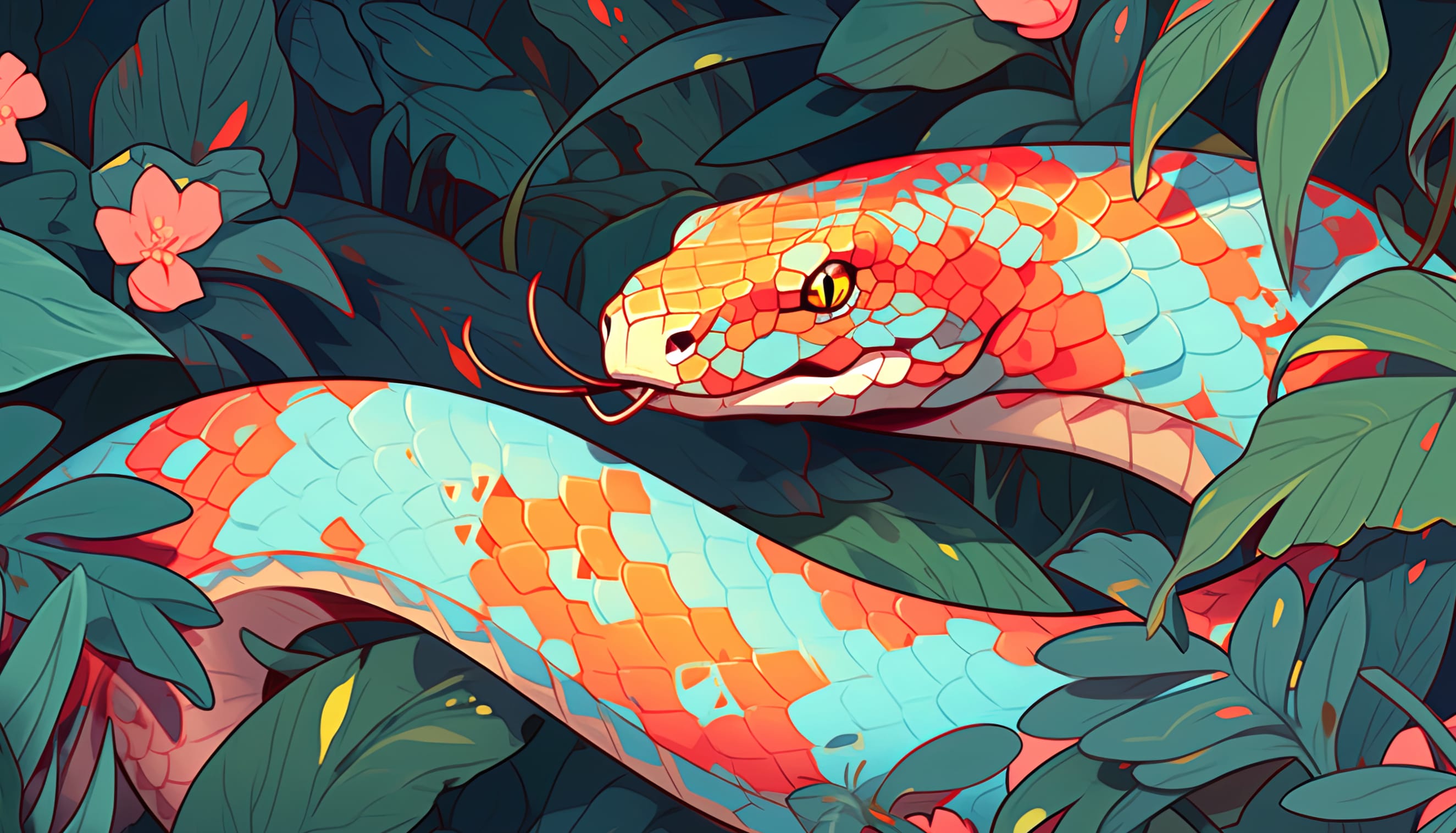 Serpentine Elegance AI-Generated Snake Art wallpapers HD quality