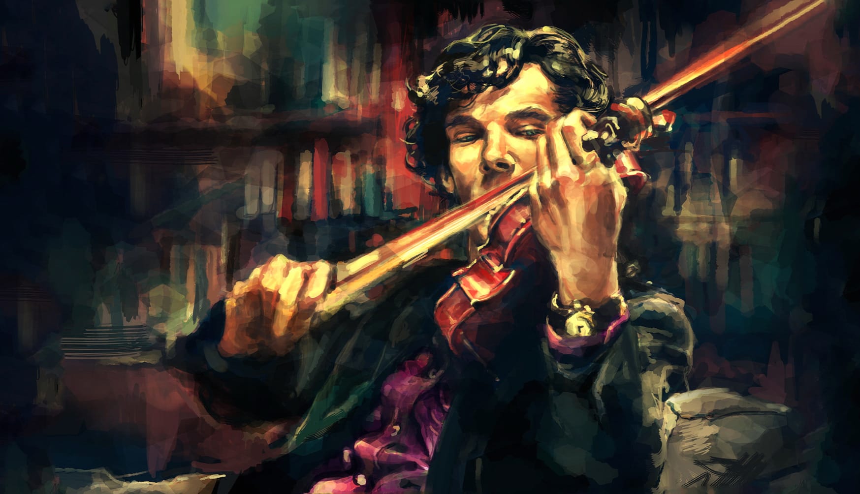 Sherlock TV Series Vibrant at 1024 x 1024 iPad size wallpapers HD quality