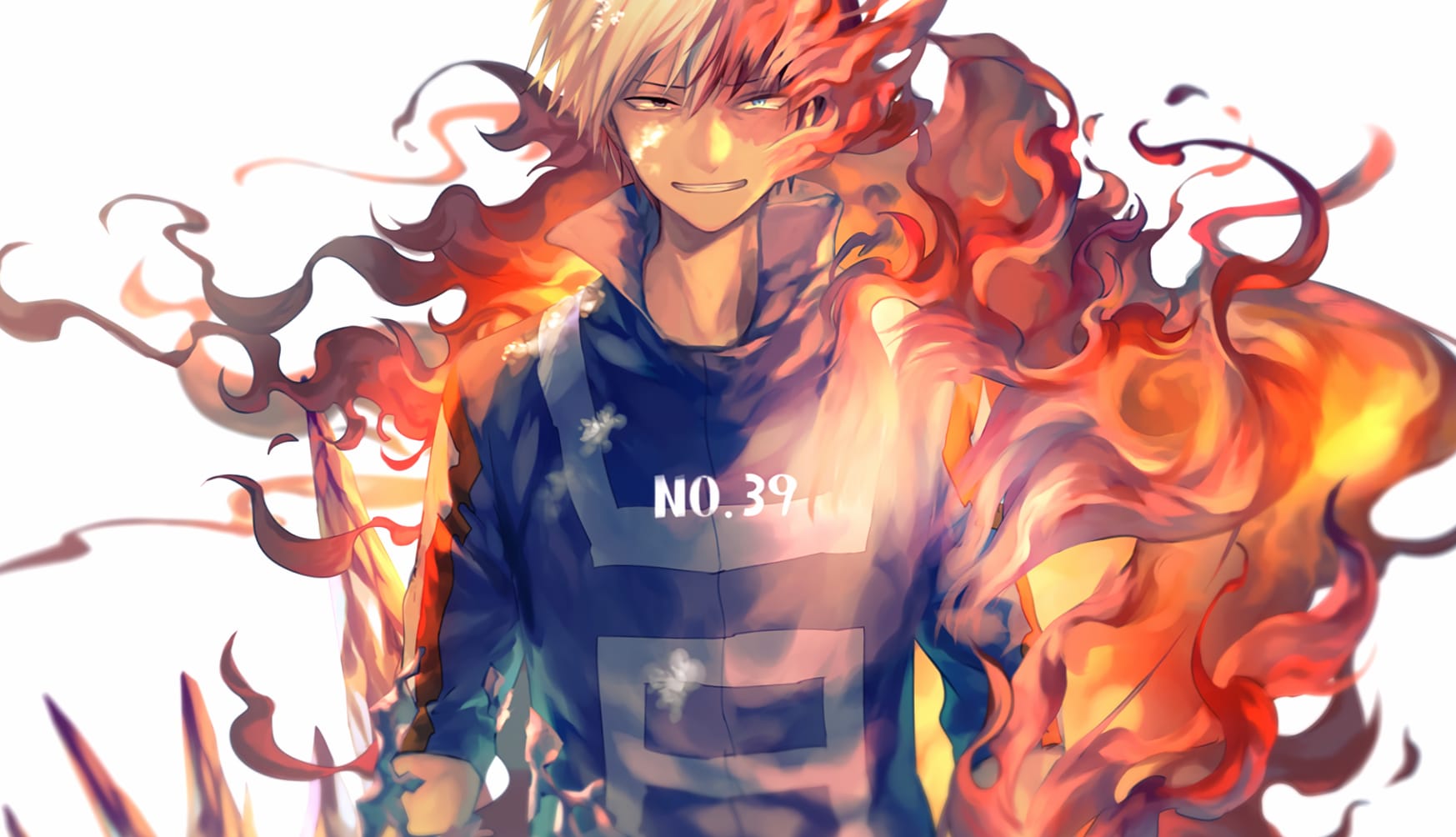 Shoto Todoroki Dual-Power HD Anime Wallpaper at 640 x 1136 iPhone 5 size wallpapers HD quality