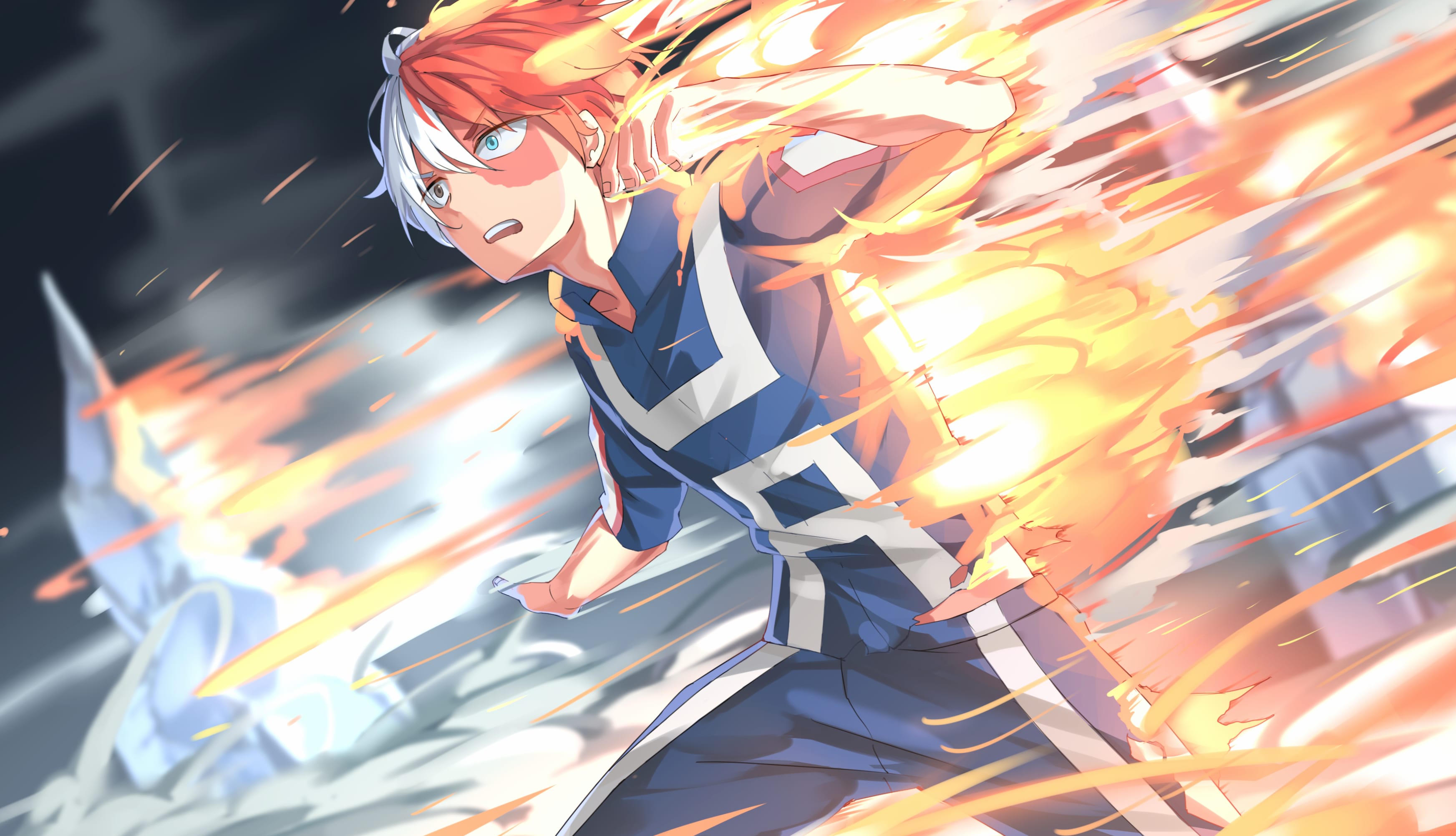 Shoto Todoroki HD Anime Wallpaper at 2048 x 2048 iPad size wallpapers HD quality