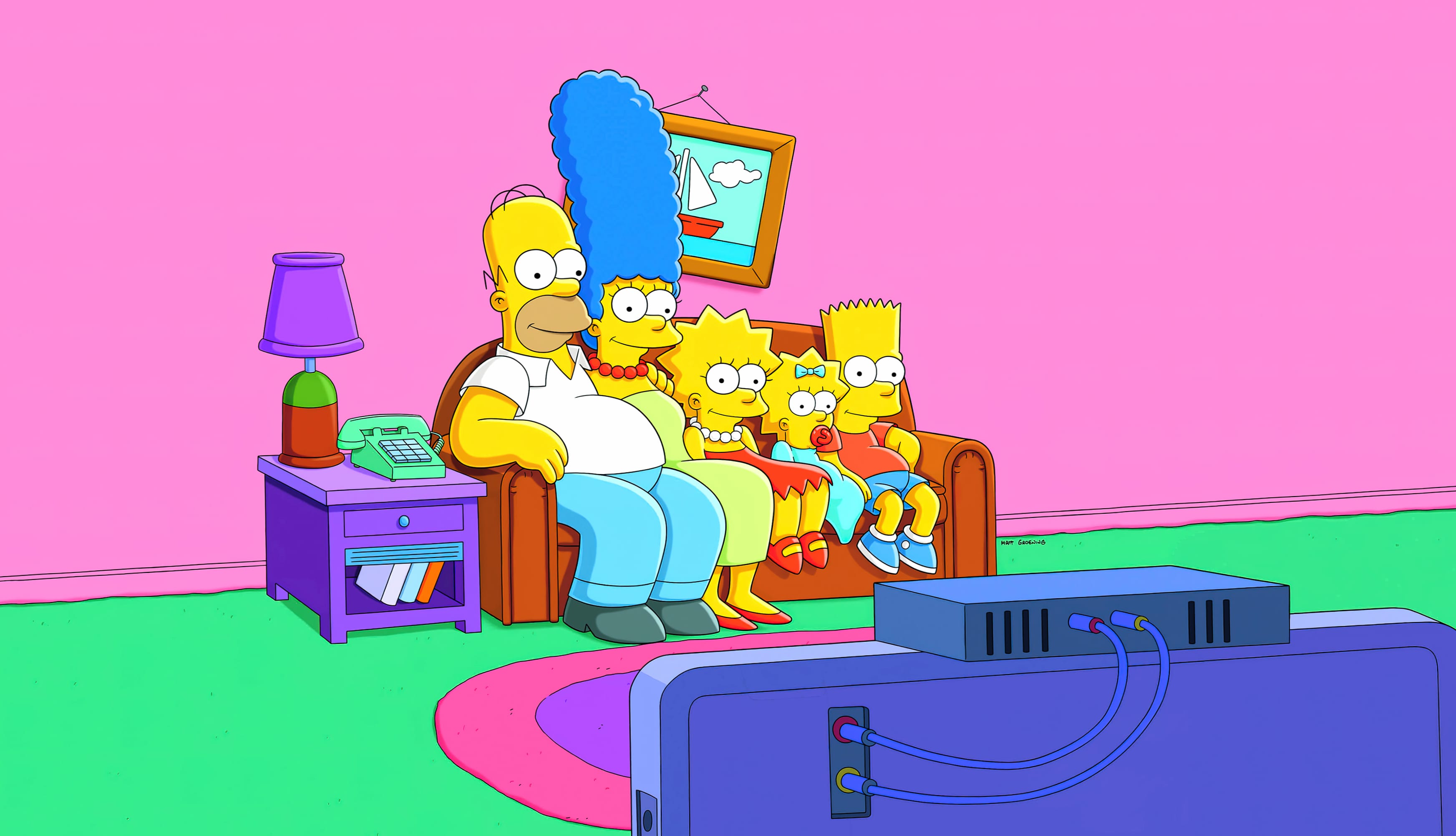 Simpsons Family - Cartoon Living Room Scene wallpapers HD quality