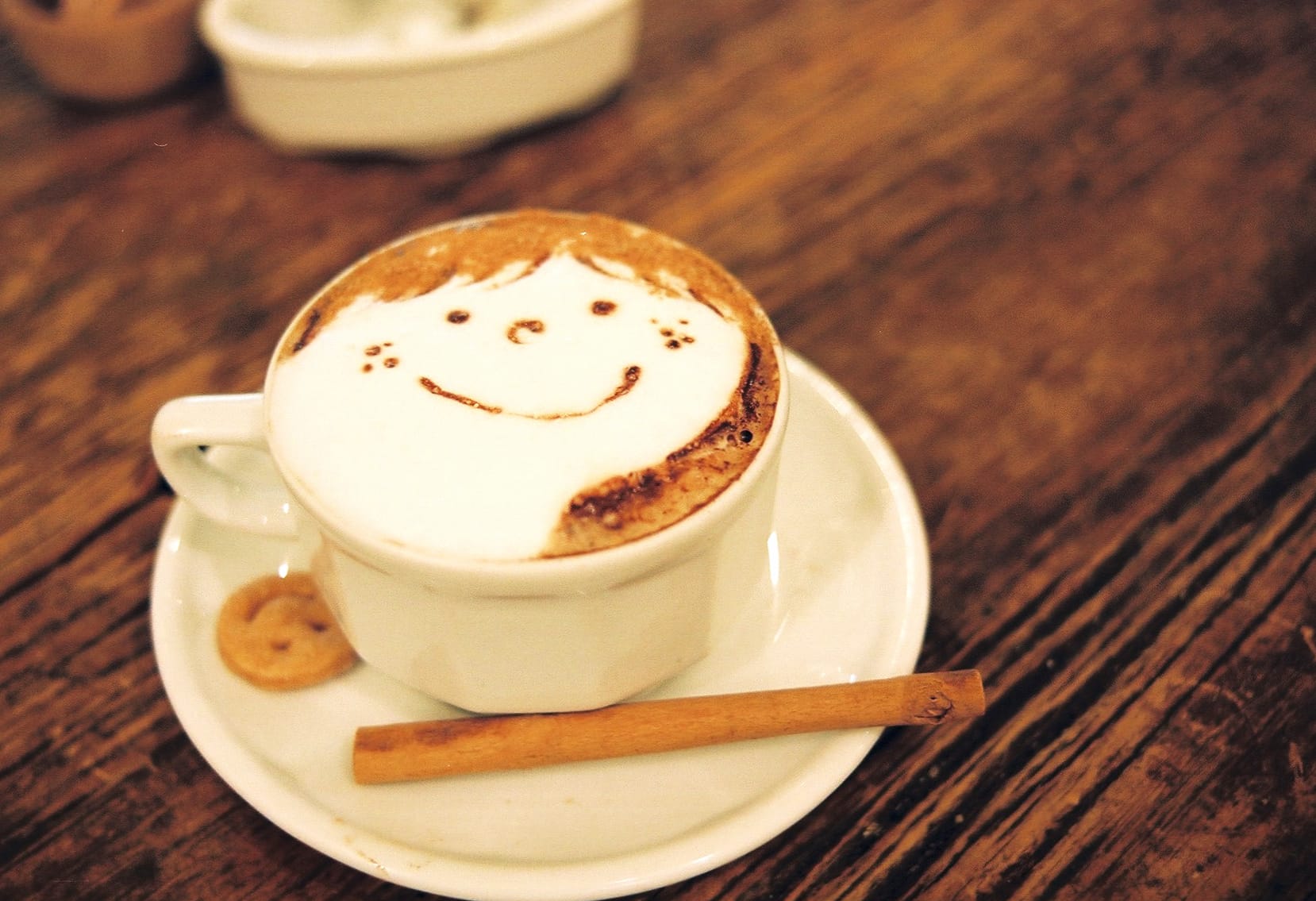 Smiling Cappuccino Art HD Desktop Wallpaper wallpapers HD quality