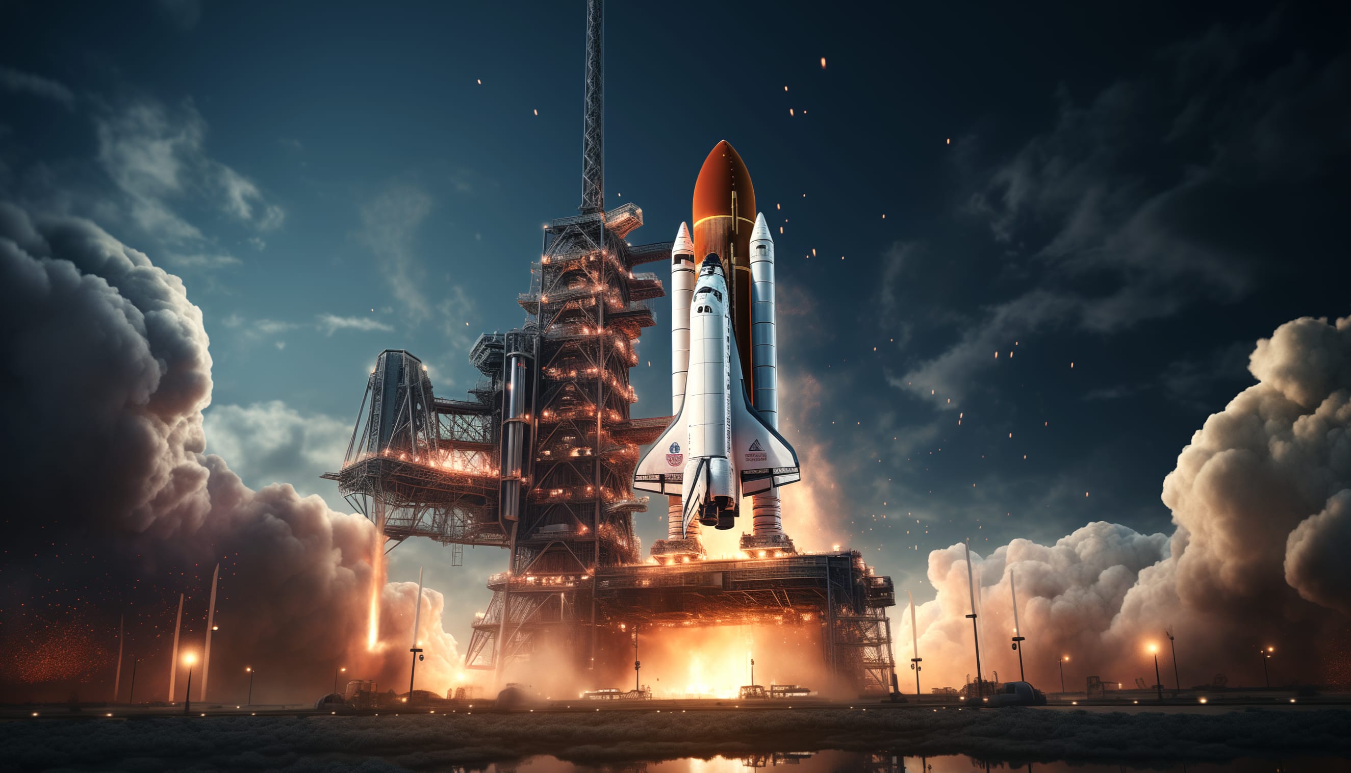 Space Shuttle Launch - Majestic Liftoff at 1024 x 1024 iPad size wallpapers HD quality