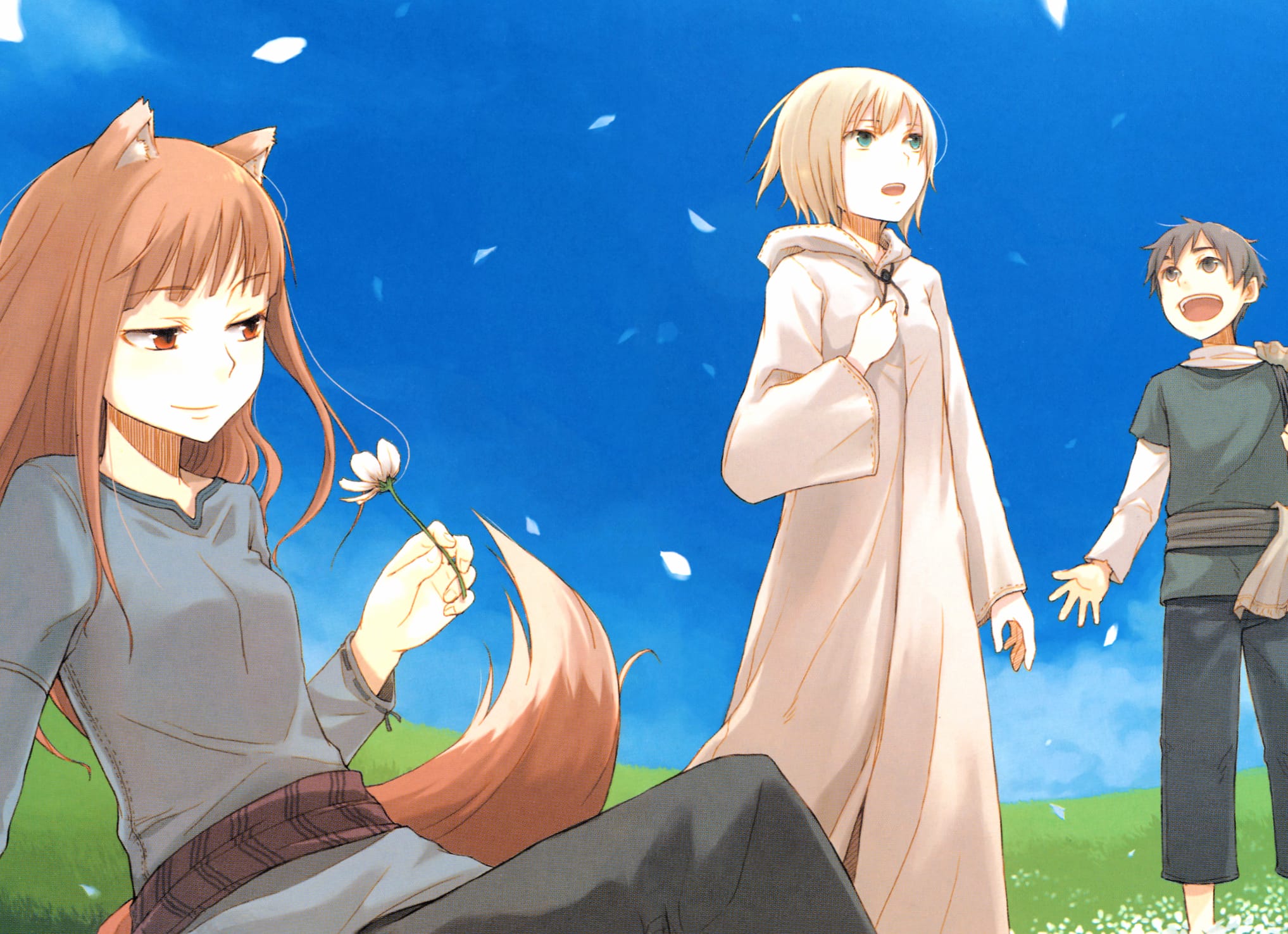 Spice and Wolf Nature - HD Anime Wallpaper at 320 x 480 iPhone size wallpapers HD quality