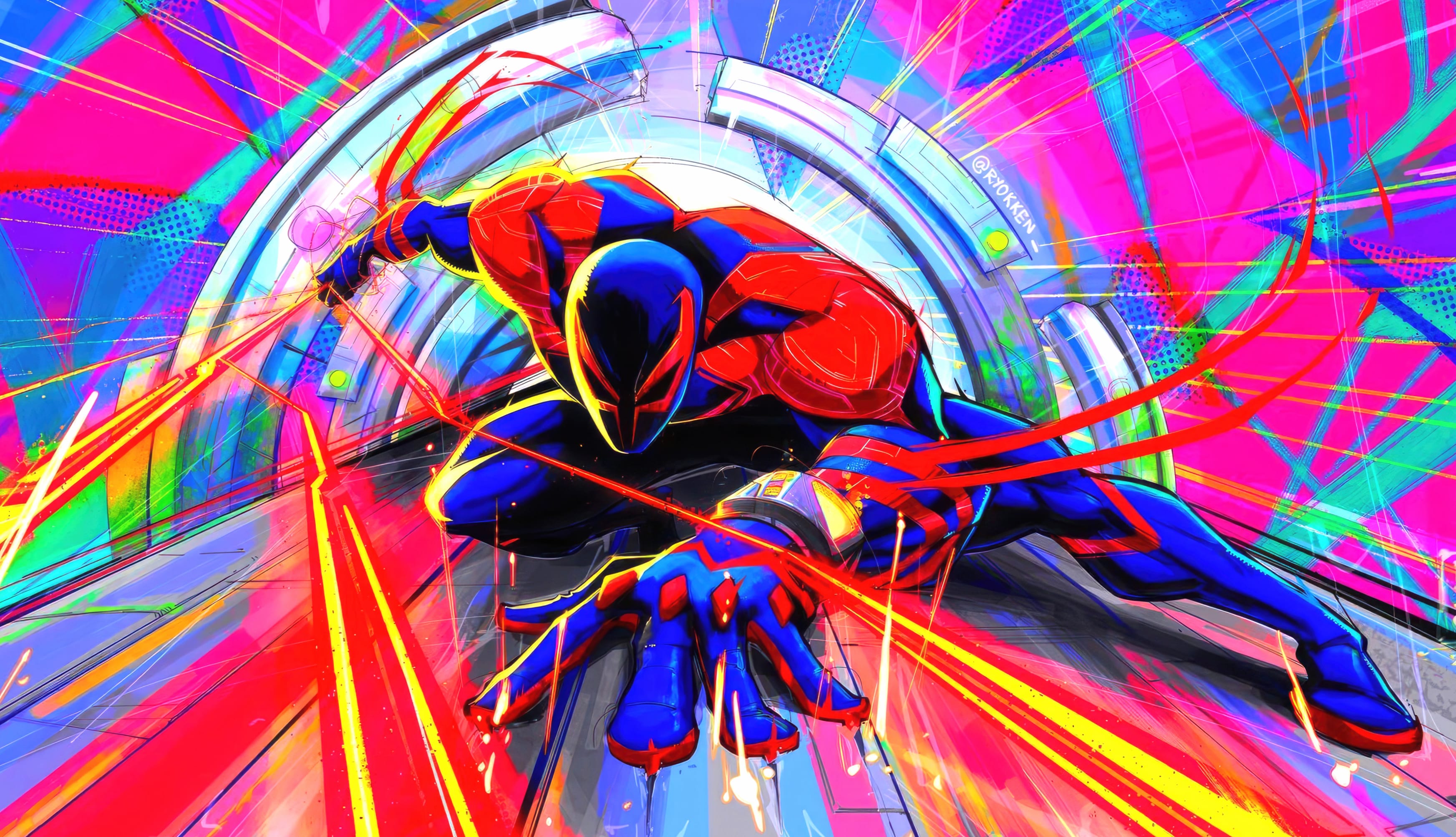 Spider-Man 2099 in Action - at 640 x 1136 iPhone 5 size wallpapers HD quality