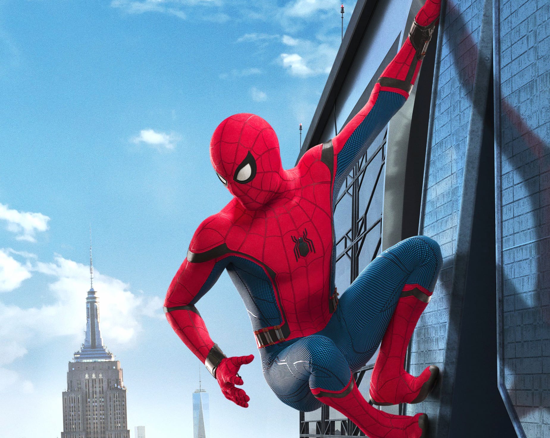 Spider-Man Homecoming with Empire State Building at 640 x 960 iPhone 4 size wallpapers HD quality