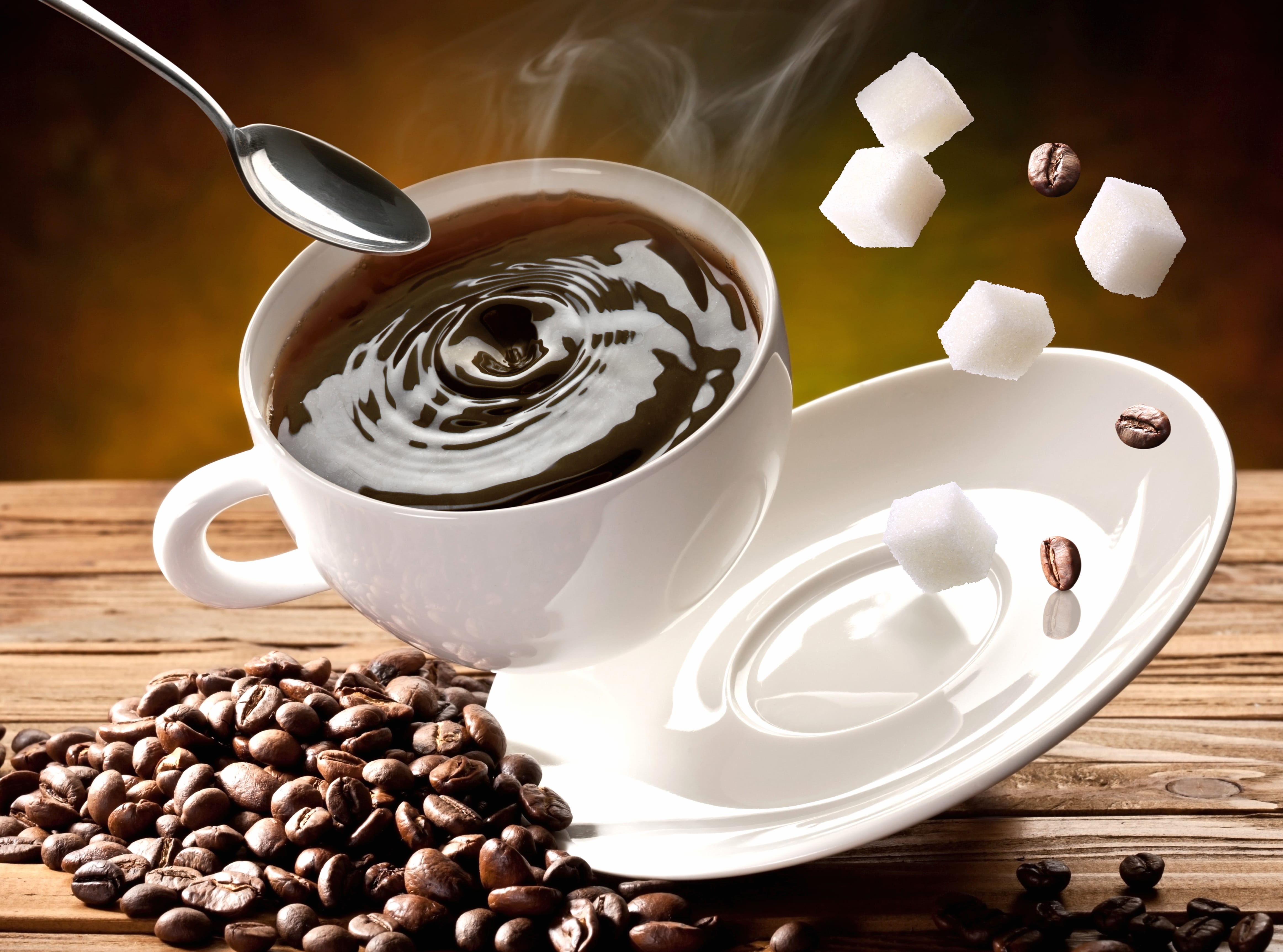 Spoon Coffee Beans Sugar Cup Food Coffee wallpapers HD quality