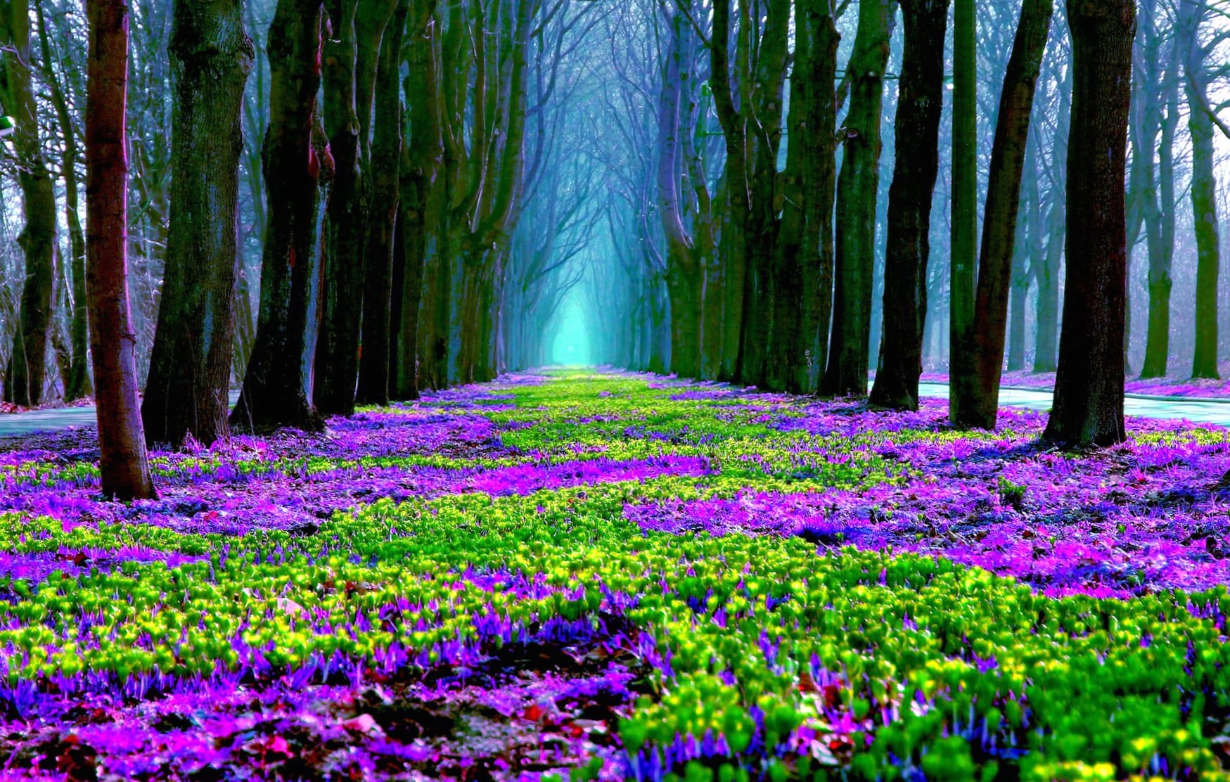 Spring Forest in Bloom at 1600 x 900 HD size wallpapers HD quality