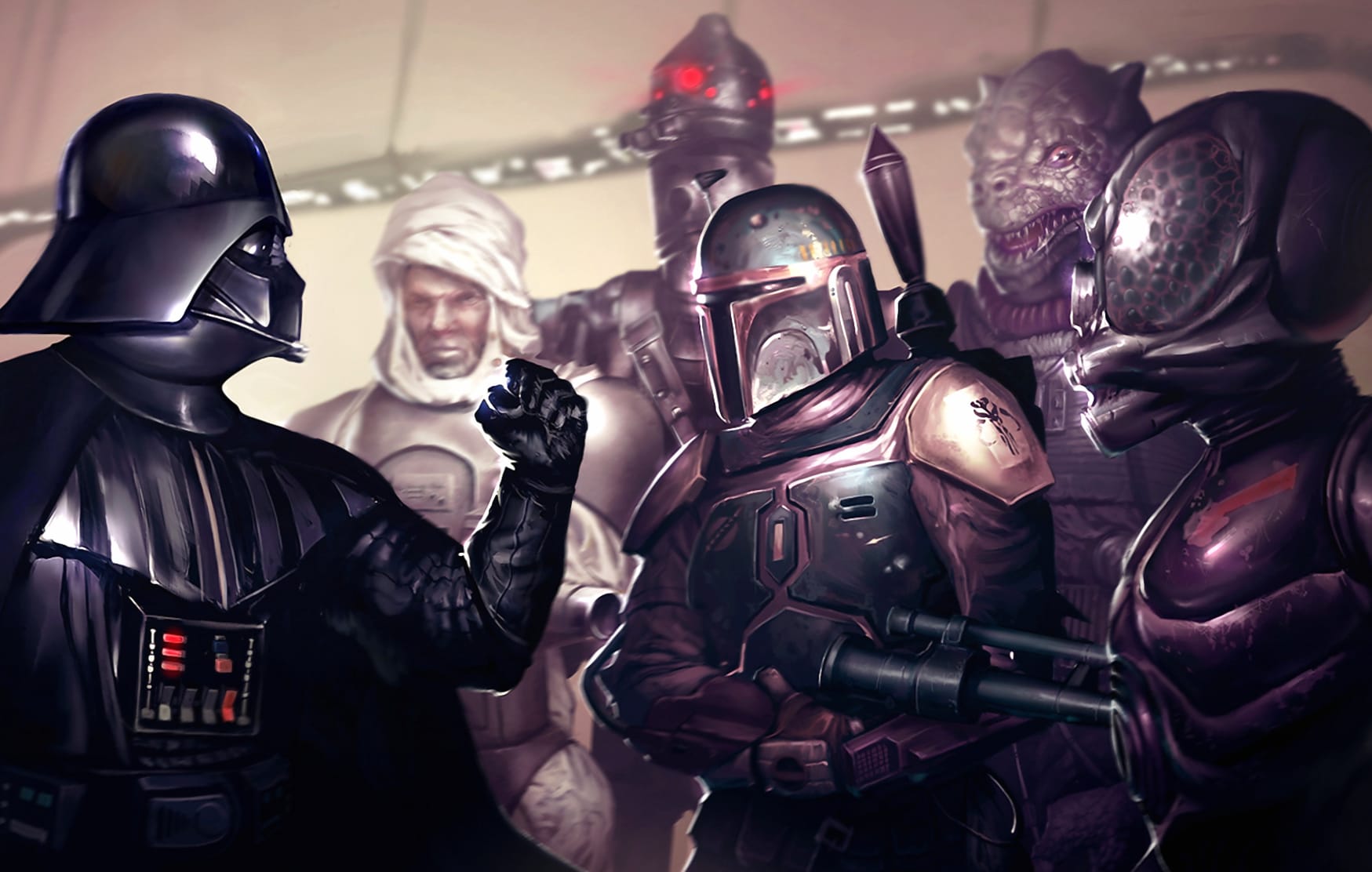 Star Wars Bounty Hunters at 2048 x 2048 iPad size wallpapers HD quality