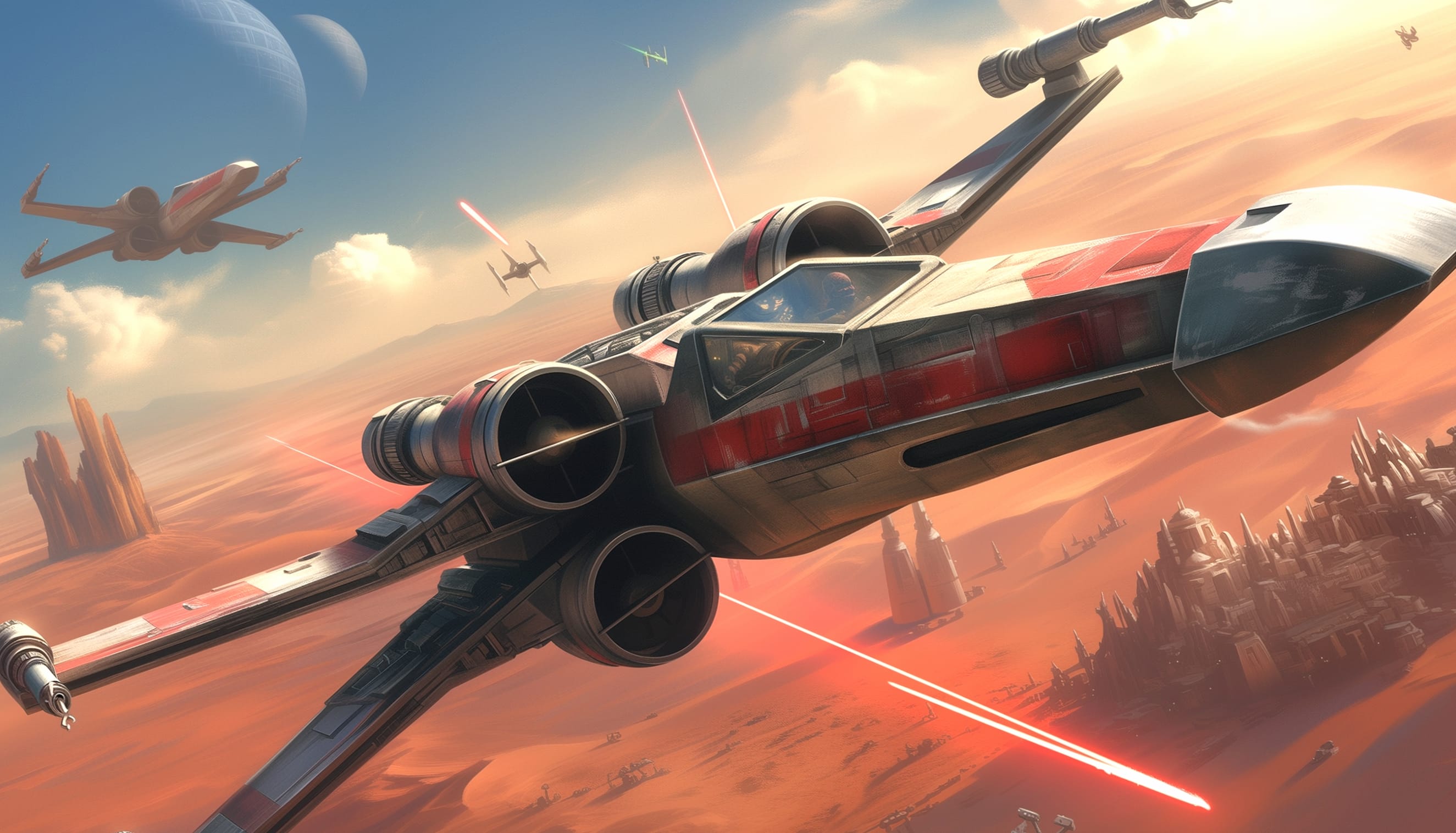 Star Wars X-Wing HD Sci-Fi Wallpaper at 640 x 960 iPhone 4 size wallpapers HD quality