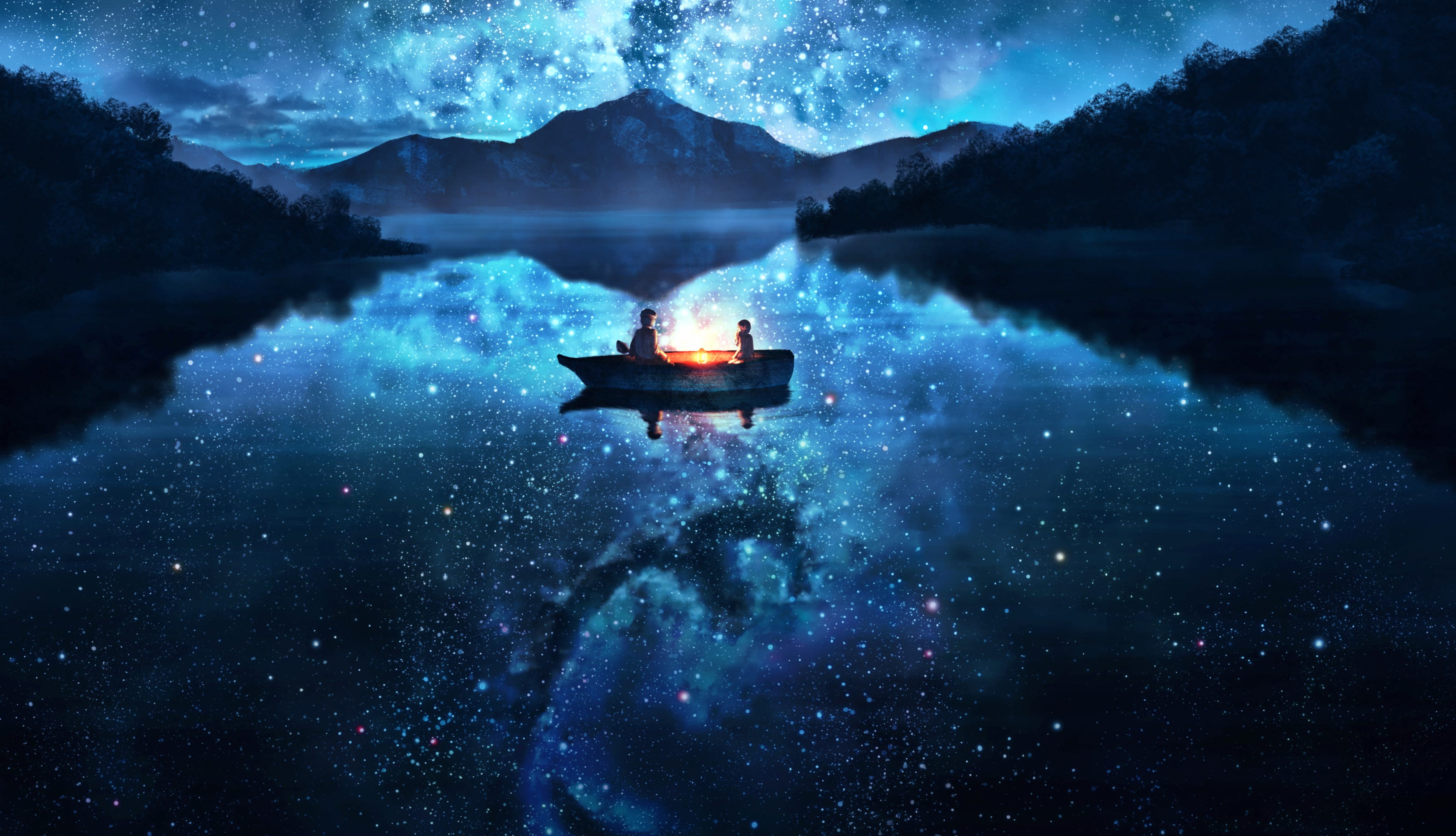 Starry Lake Serenity - HD Anime Wallpaper wallpapers HD quality