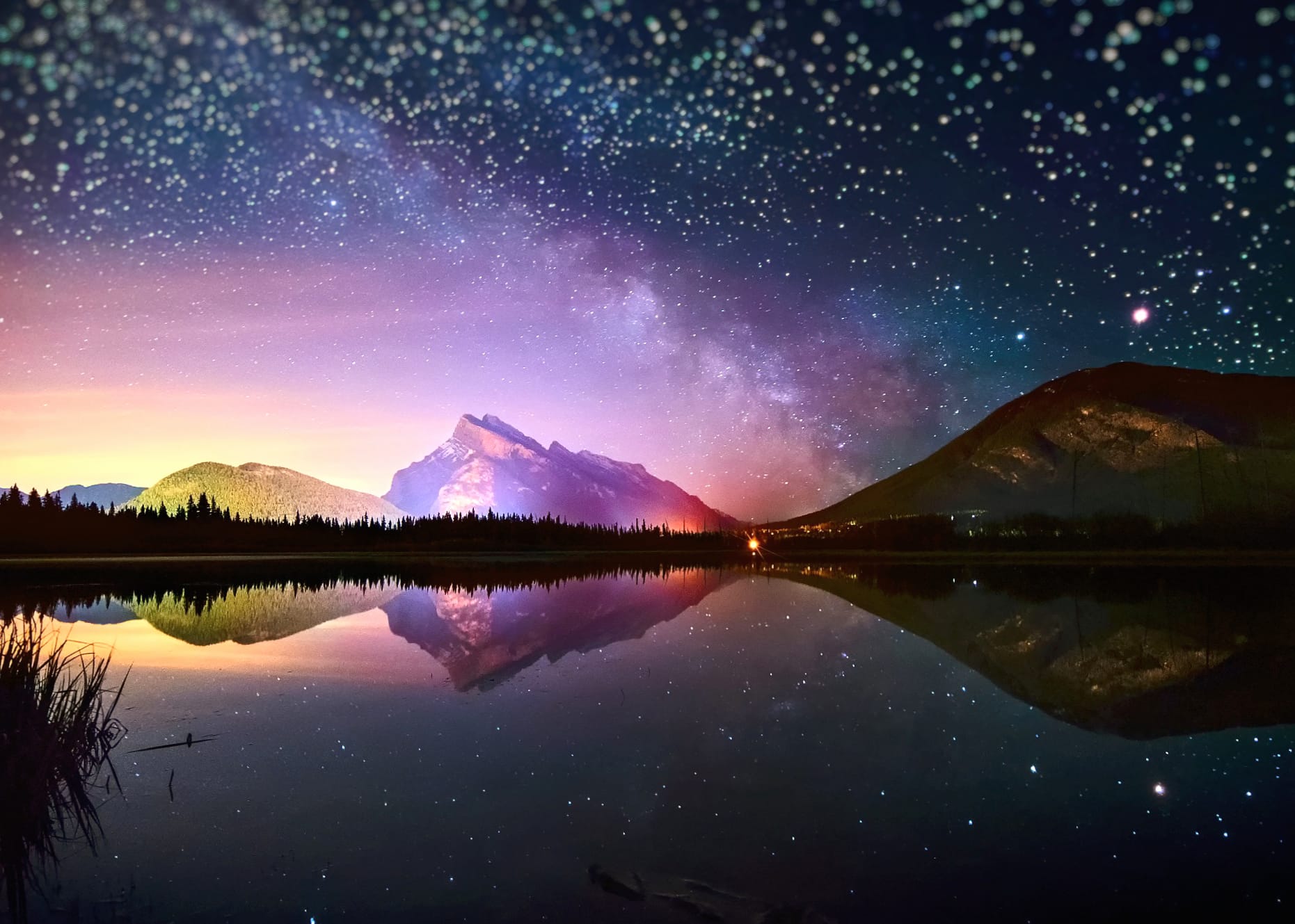 Starry Mountain Night - wallpapers HD quality