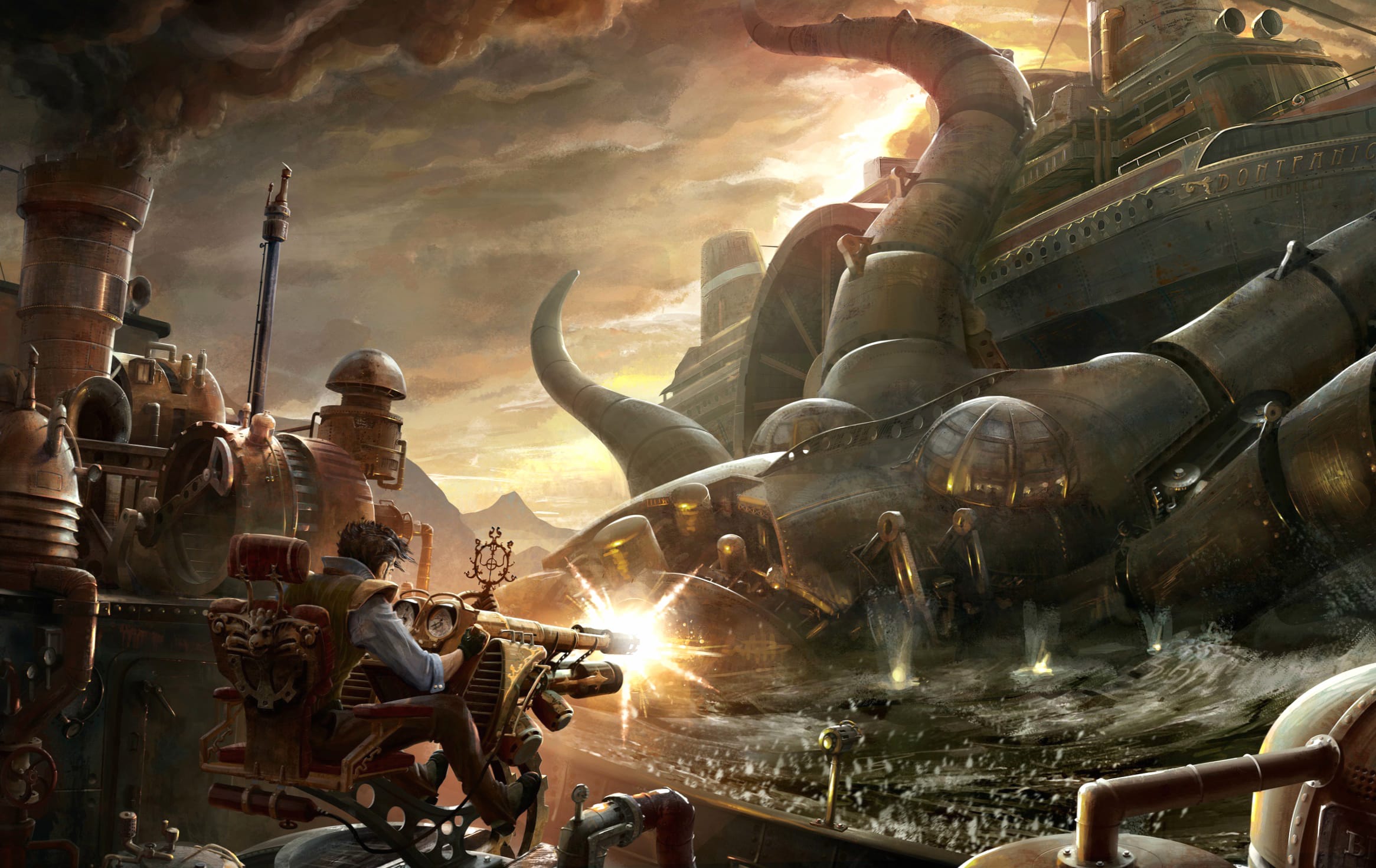 Steampunk Sci-Fi Adventure Experience at 320 x 480 iPhone size wallpapers HD quality