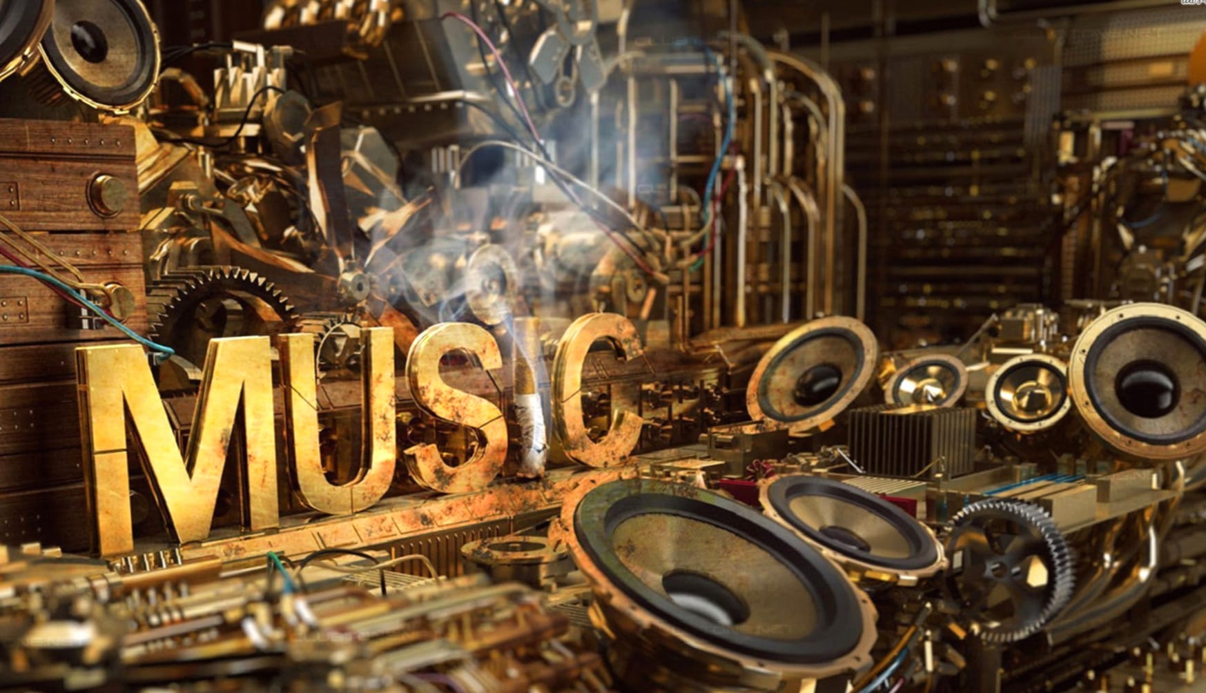 Steampunk Symphony of Music in a Sci-Fi World at 1536 x 864 HD size wallpapers HD quality