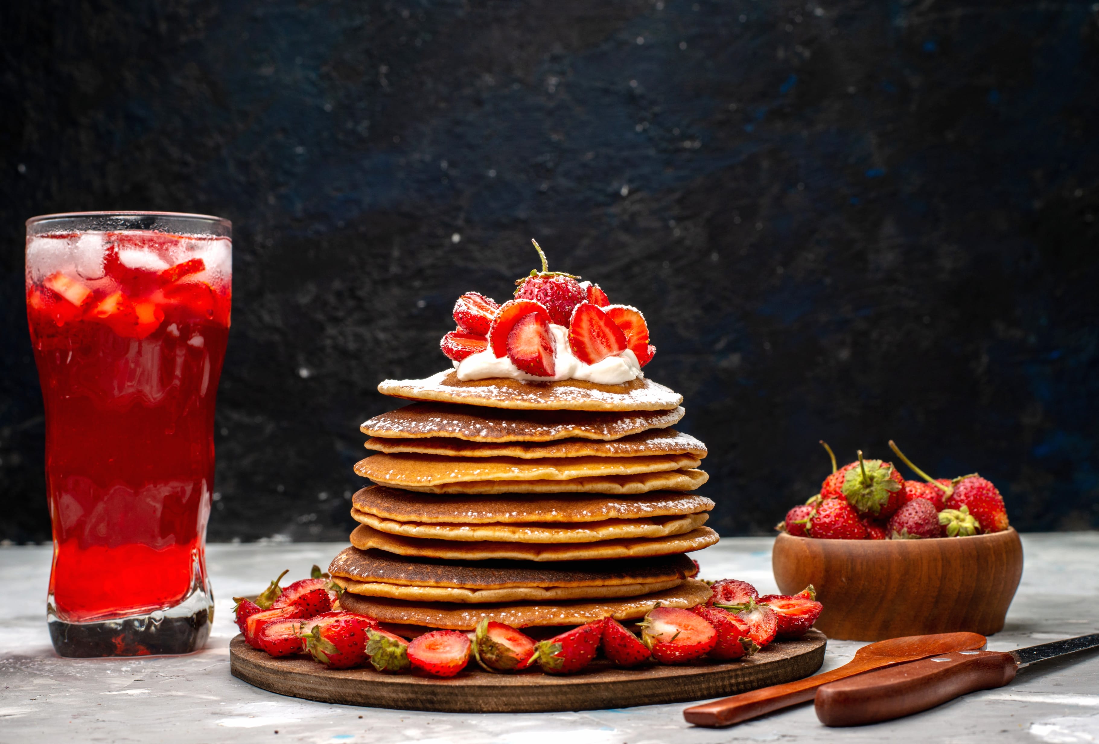 Strawberry Food Pancake wallpapers HD quality