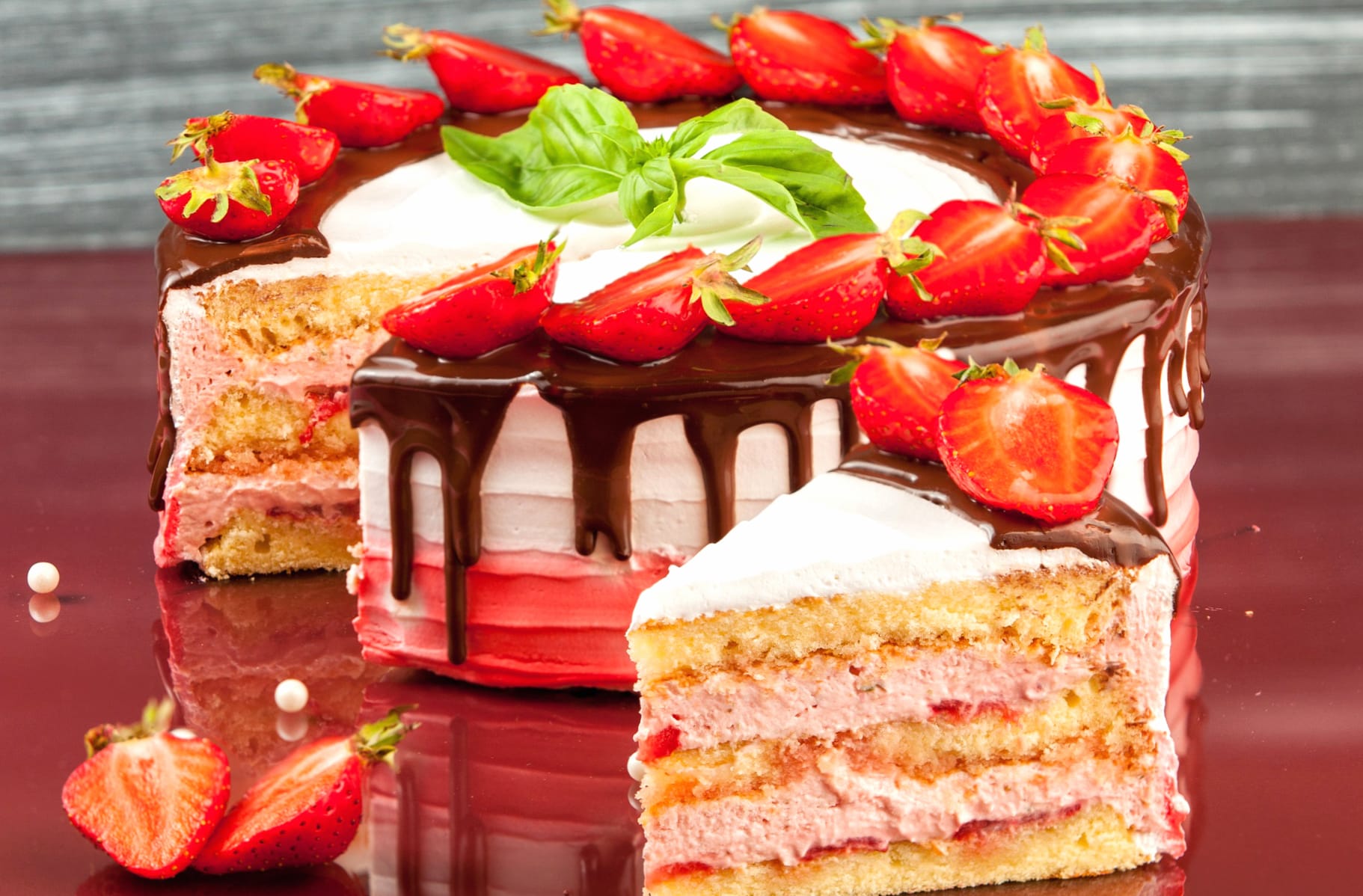 Strawberry Pastry Dessert Food Cake wallpapers HD quality