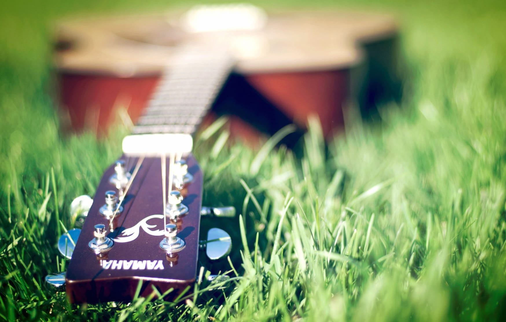 Strumming Serenity with Guitar in Nature wallpapers HD quality