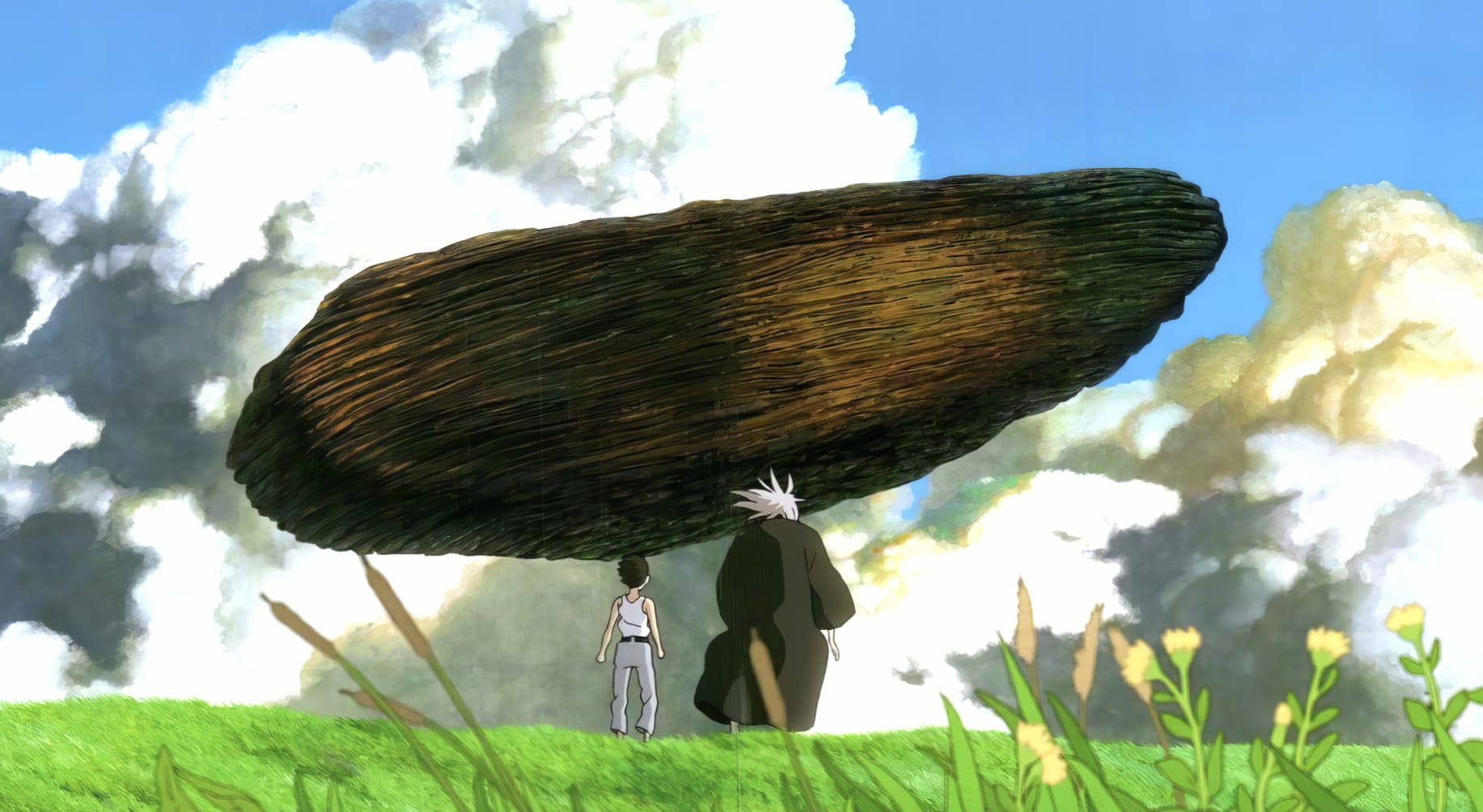 Studio Ghibli Inspired Boy and Heron at 1536 x 864 HD size wallpapers HD quality