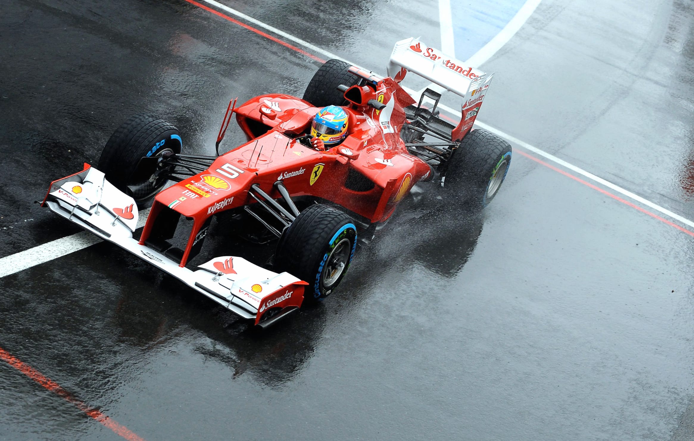 Stunning Ferrari Racing in the Rain at 750 x 1334 iPhone 6 size wallpapers HD quality