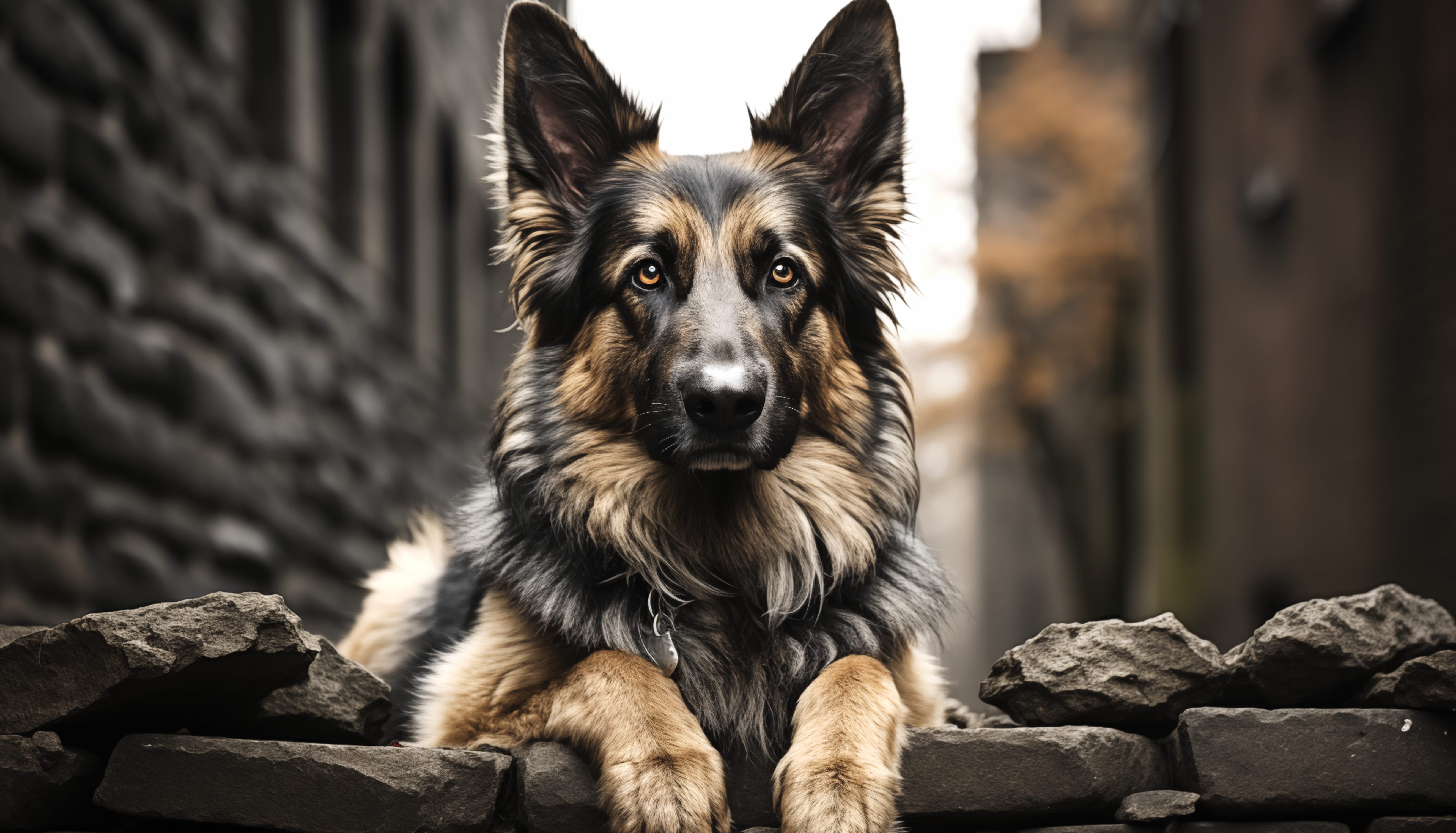 Stunning German Shepherd HD Desktop Wallpaper at 1366 x 768 HD size wallpapers HD quality