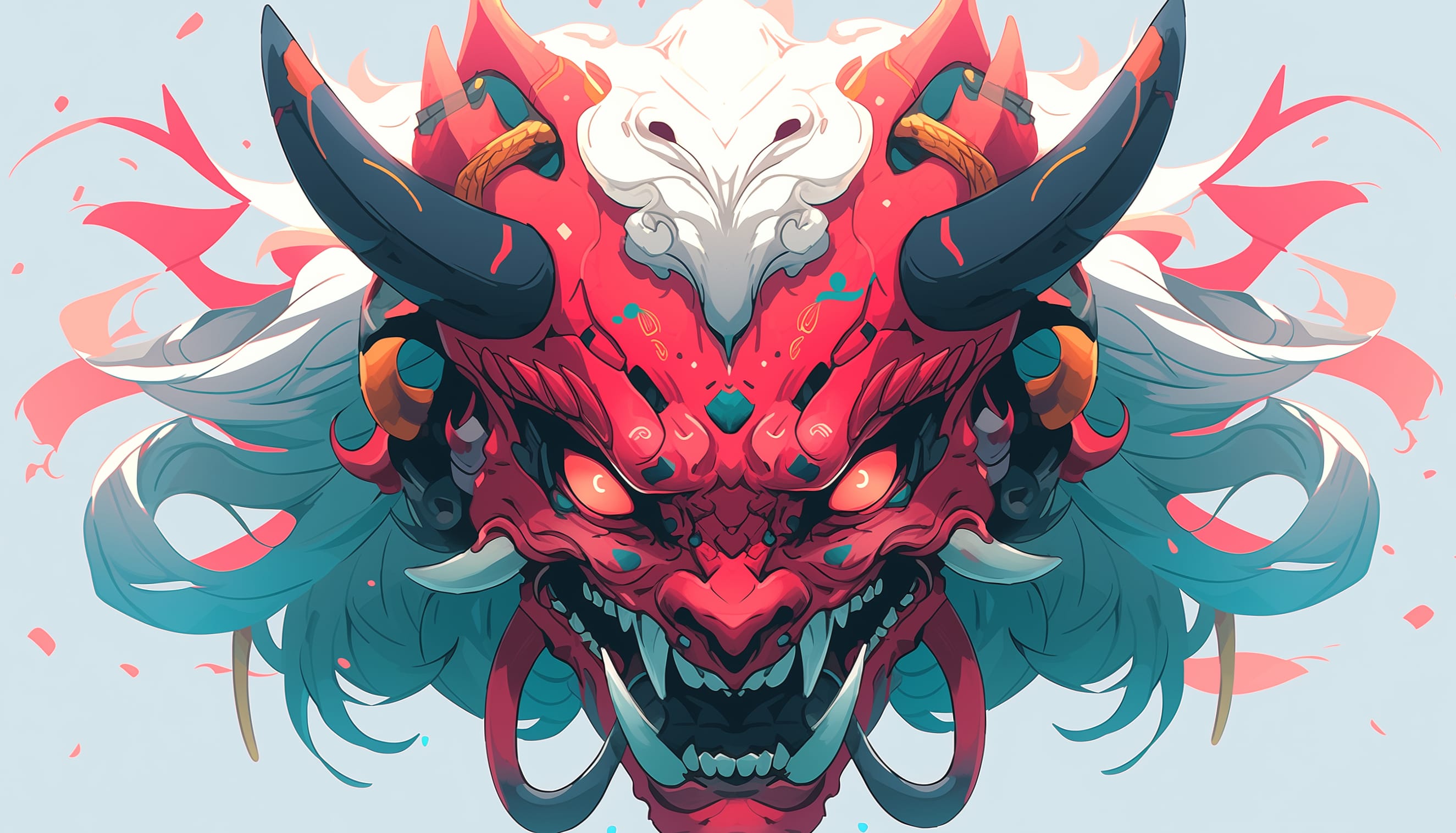 Stunning HD Oni Mask Wallpaper for Desktop Background at 1280 x 720 HD size wallpapers HD quality