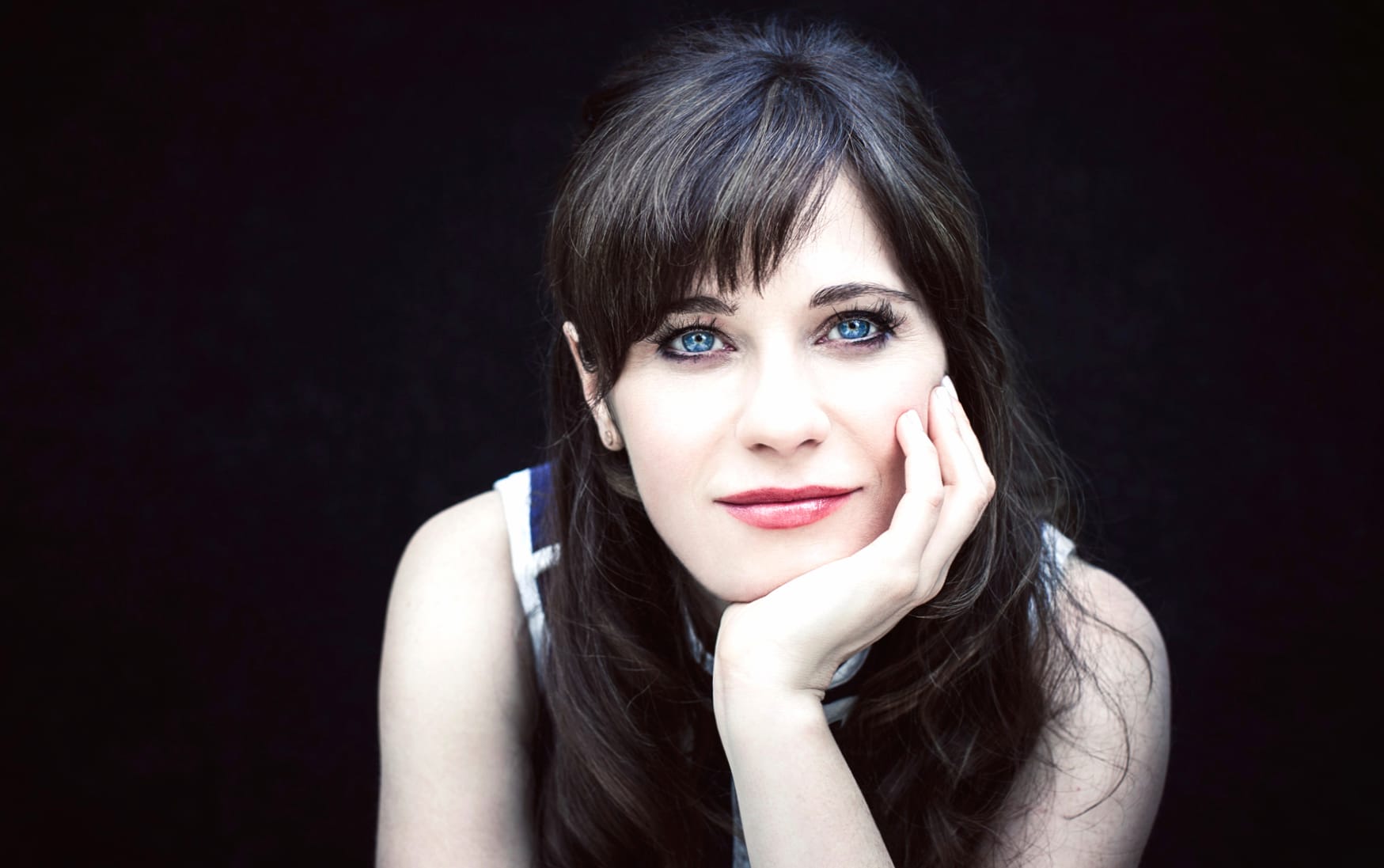 Stunning Zooey Deschanel Blue-Eyed Brunette Beauty wallpapers HD quality