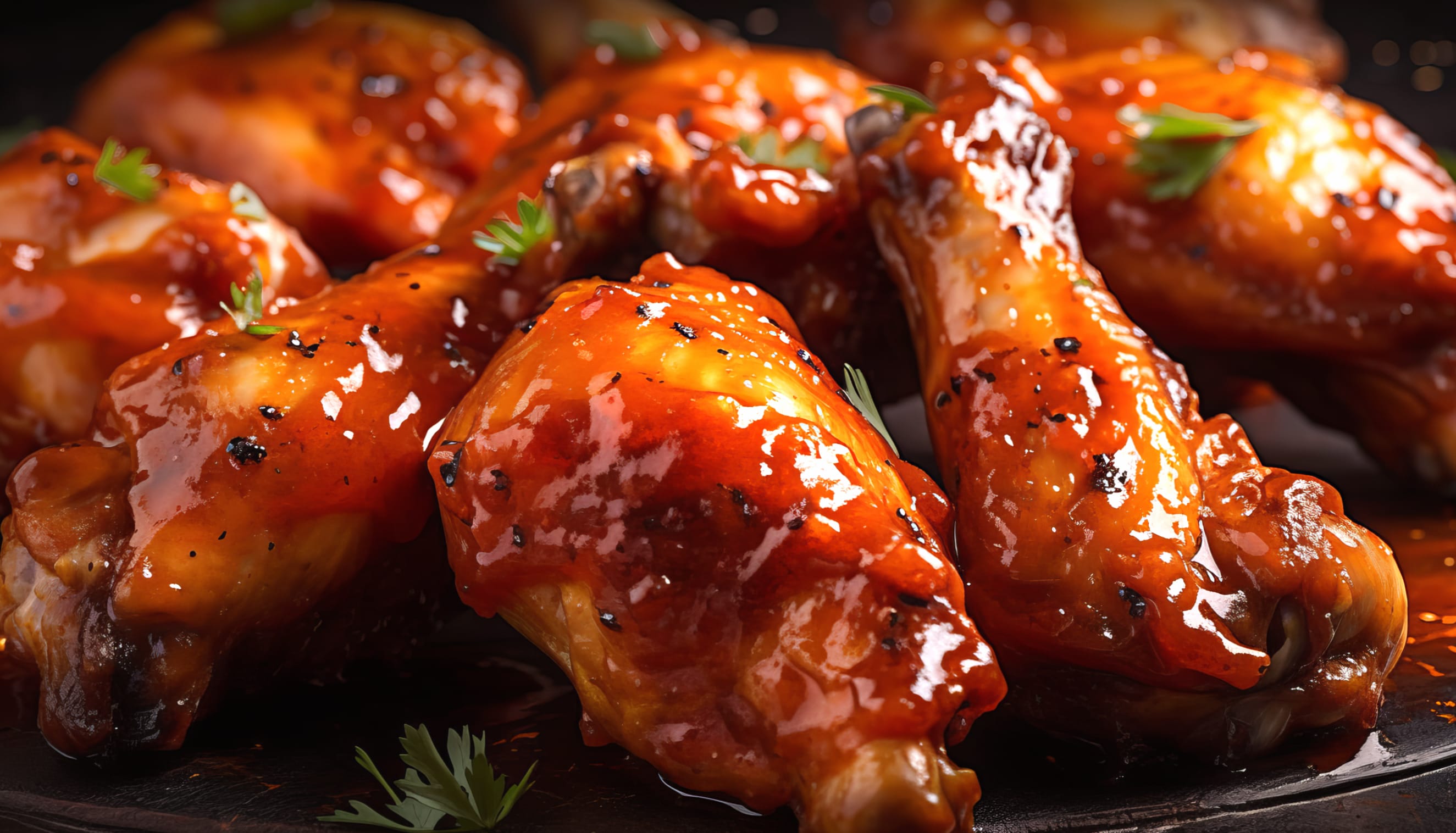 Succulent Glazed Chicken Wings at 2048 x 2048 iPad size wallpapers HD quality