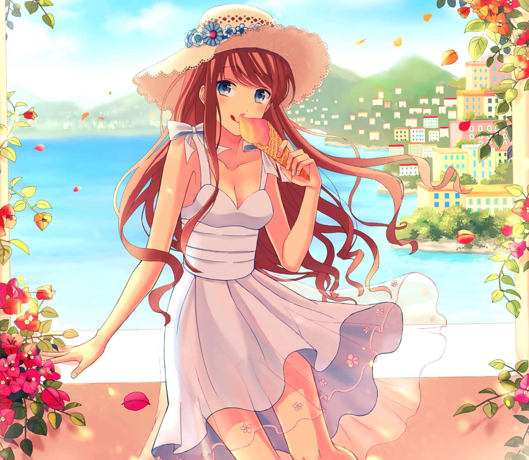 Summer Breeze Anime Wallpaper HD at 640 x 960 iPhone 4 size wallpapers HD quality