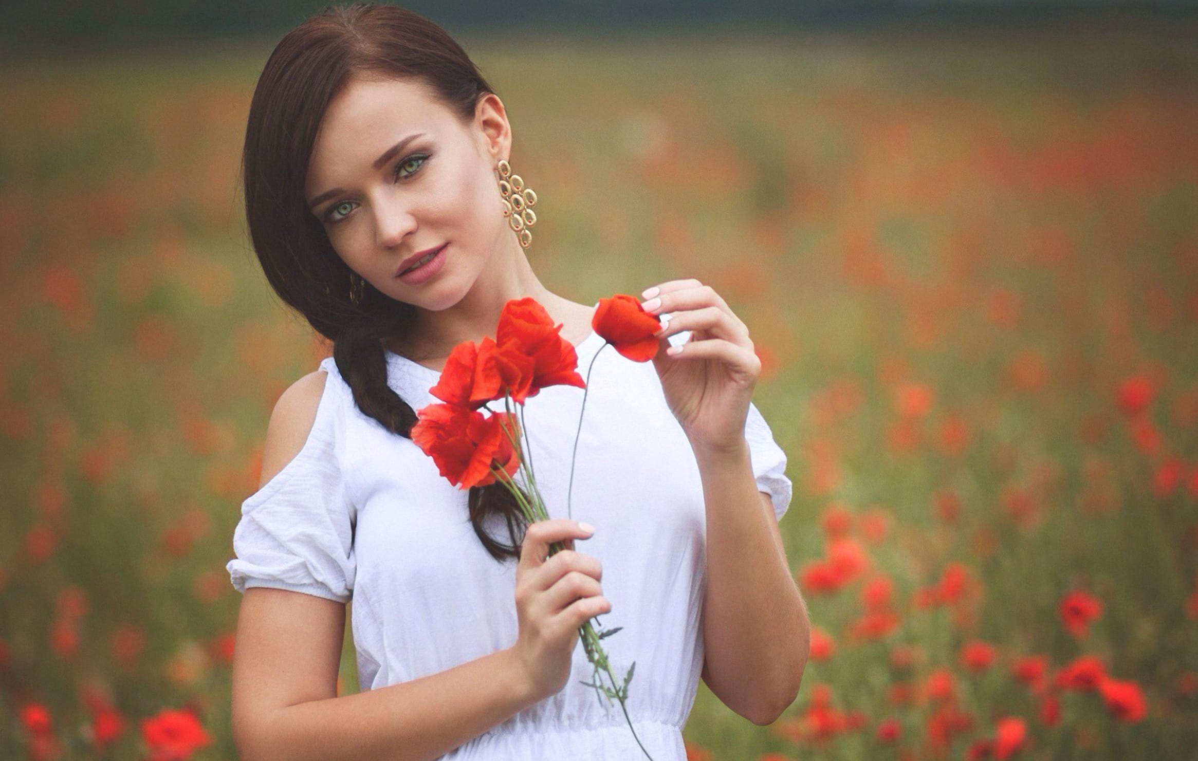 Summer Poppy Fields - at 320 x 480 iPhone size wallpapers HD quality