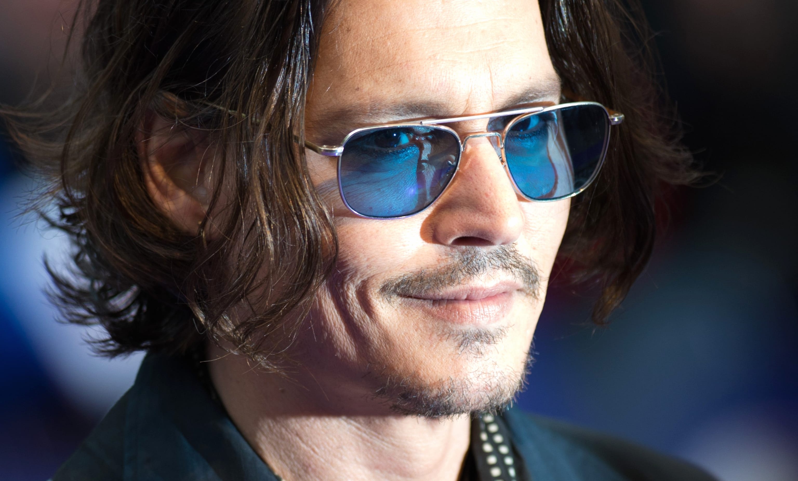 Sunglasses Smile Actor Celebrity Johnny Depp wallpapers HD quality