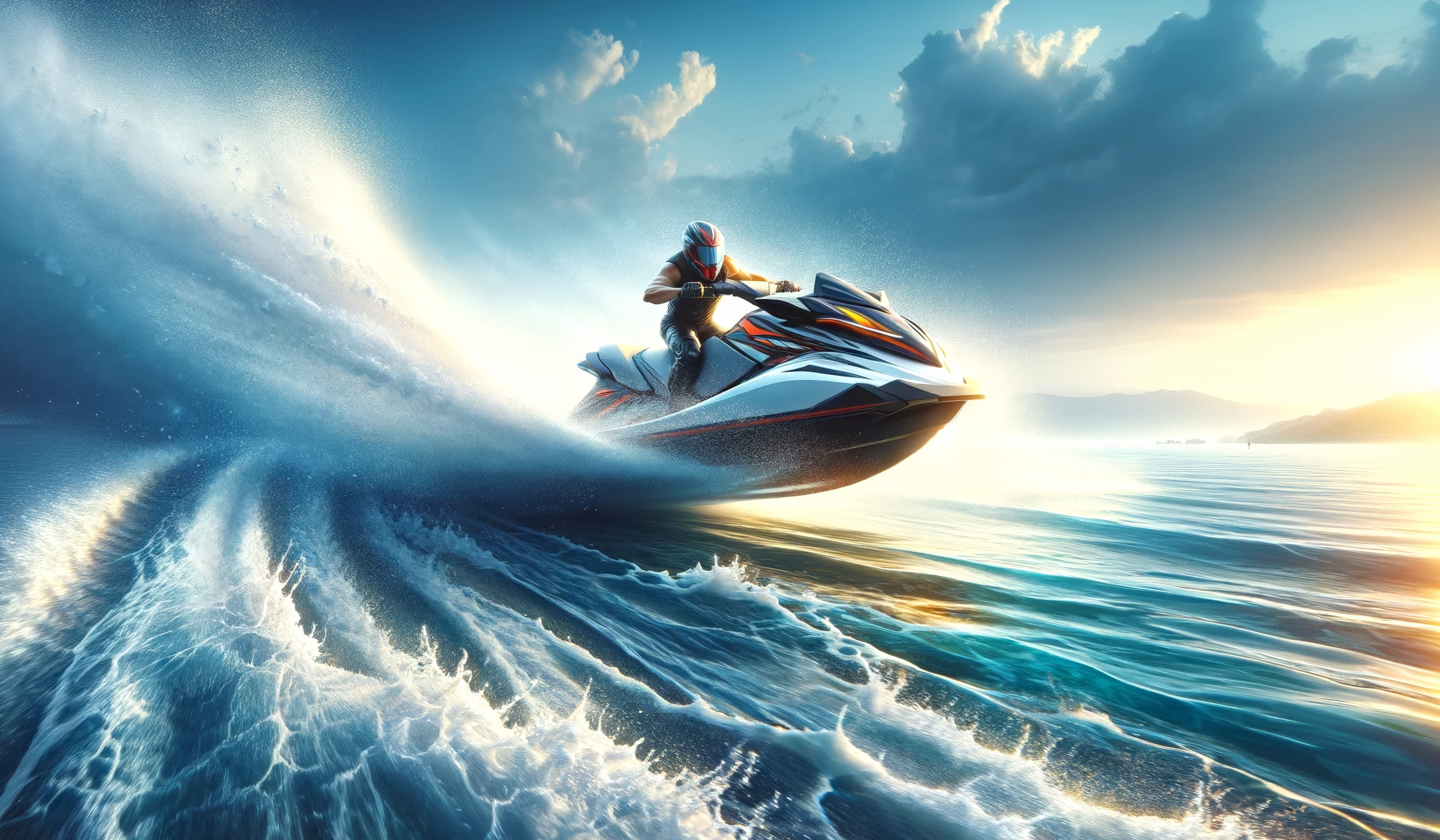 Sunset Ocean Jet Ski Adventure wallpapers HD quality