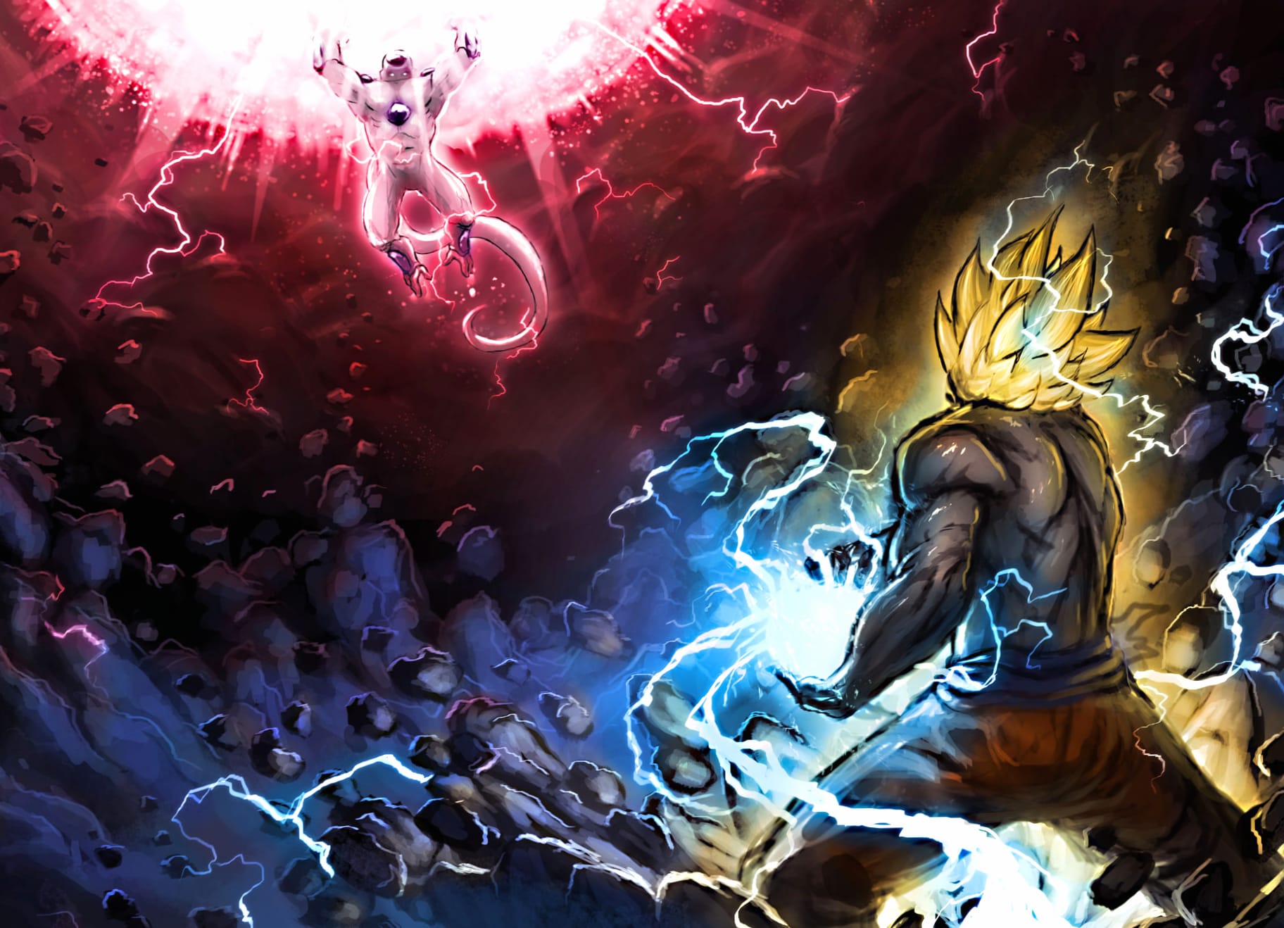 Super Saiyan 2 Goku vs Frieza wallpapers HD quality