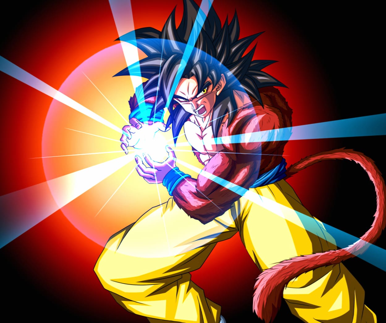 Super Saiyan 4 Goku Kamehameha - Dragon Ball Super & GT wallpapers HD quality