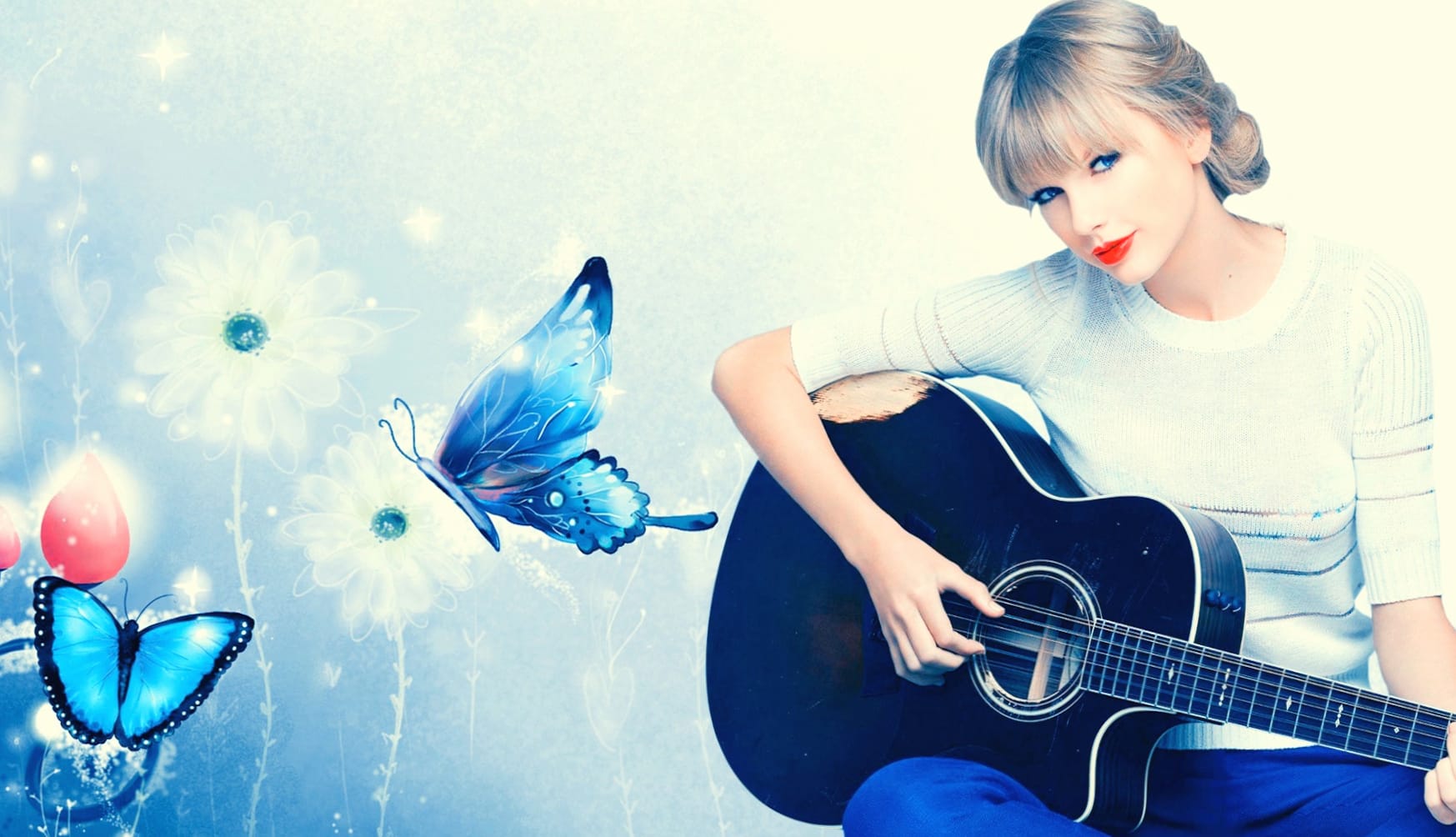 Taylor Swift Music A Melody of Butterflies at 2048 x 2048 iPad size wallpapers HD quality