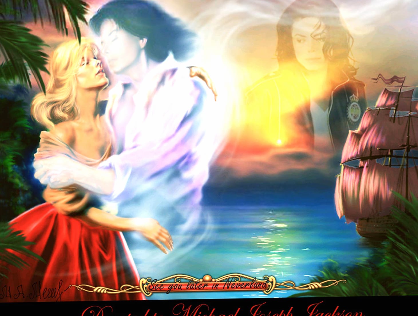 The Magic of Music with Michael Jackson at 640 x 960 iPhone 4 size wallpapers HD quality