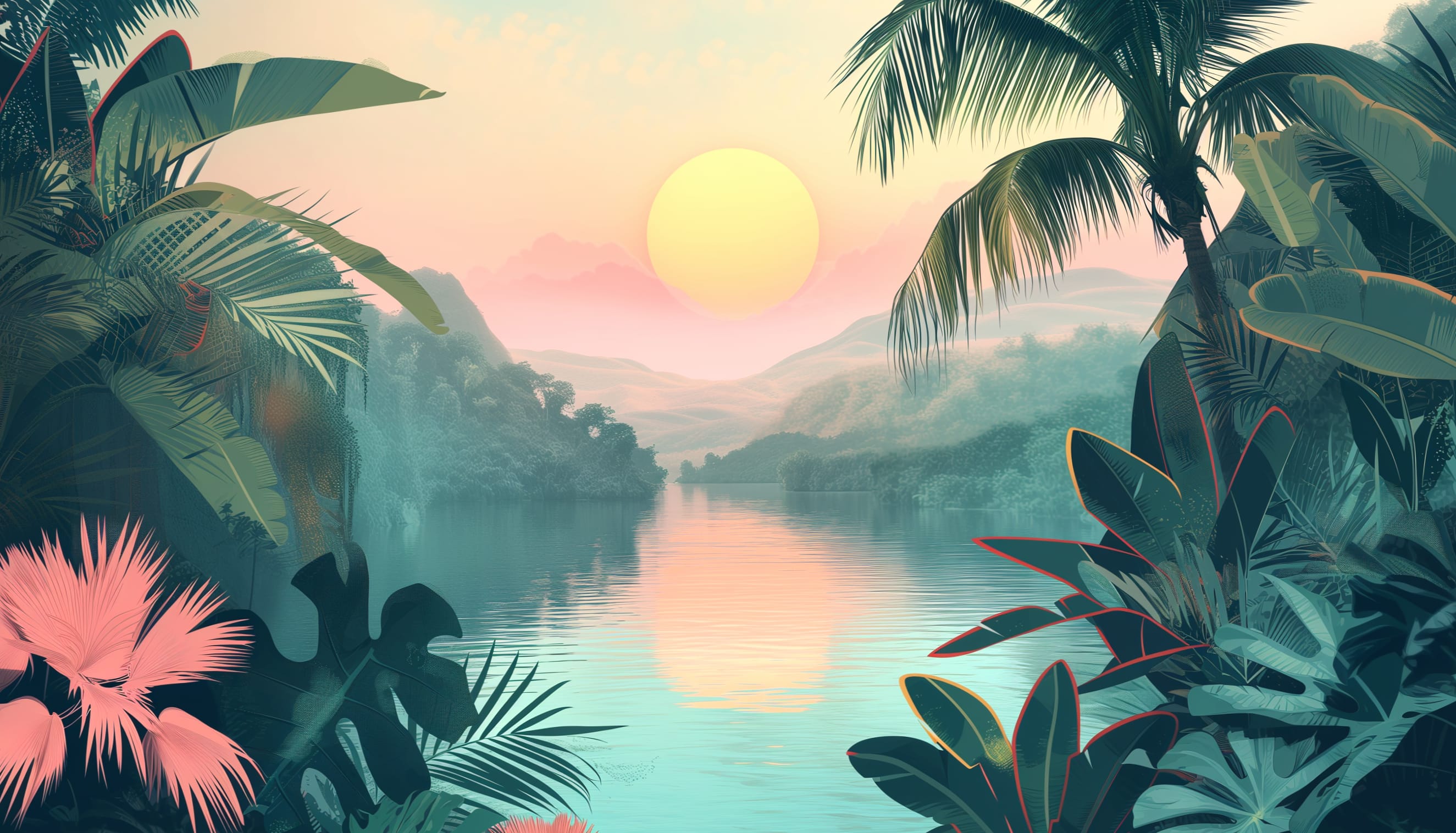 Tropical Sunset Scenery wallpapers HD quality