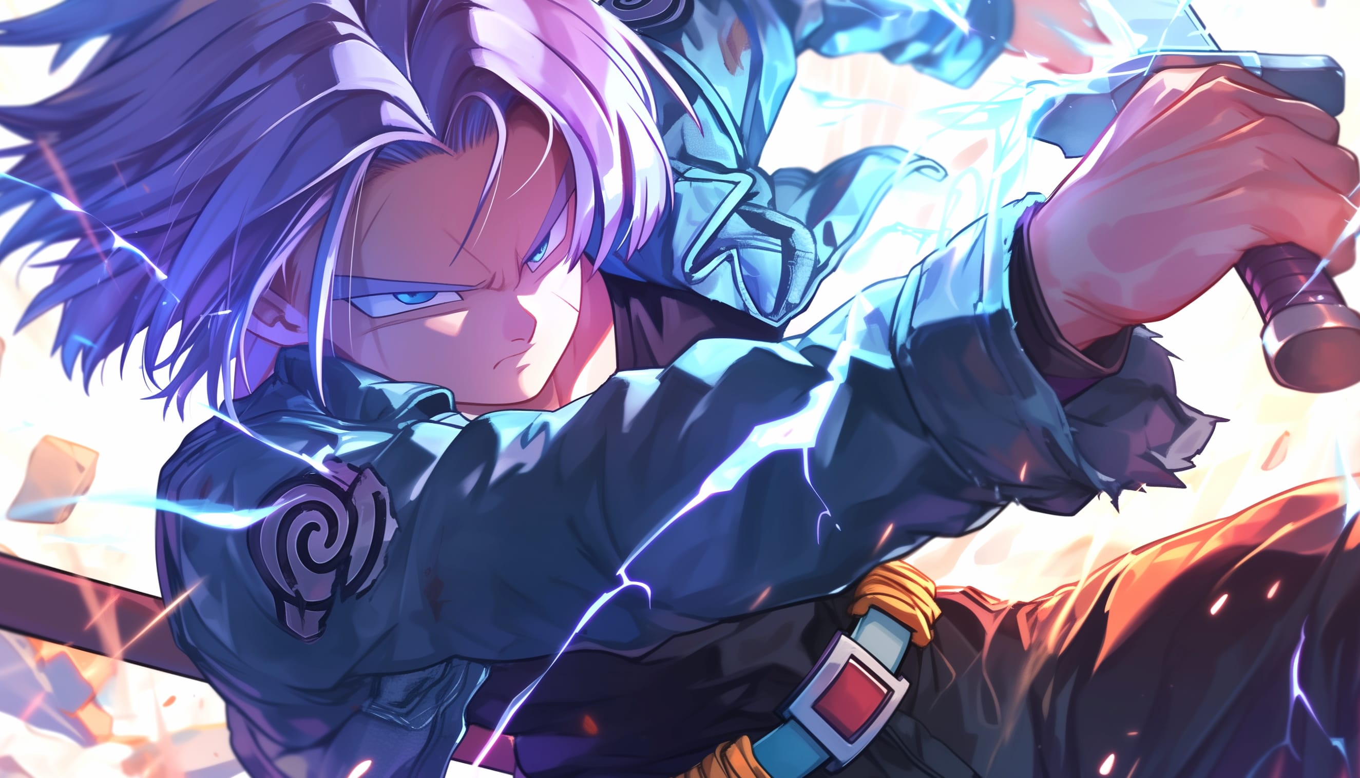 Trunks in Action - Dragon Ball Z Wallpaper at 2048 x 2048 iPad size wallpapers HD quality