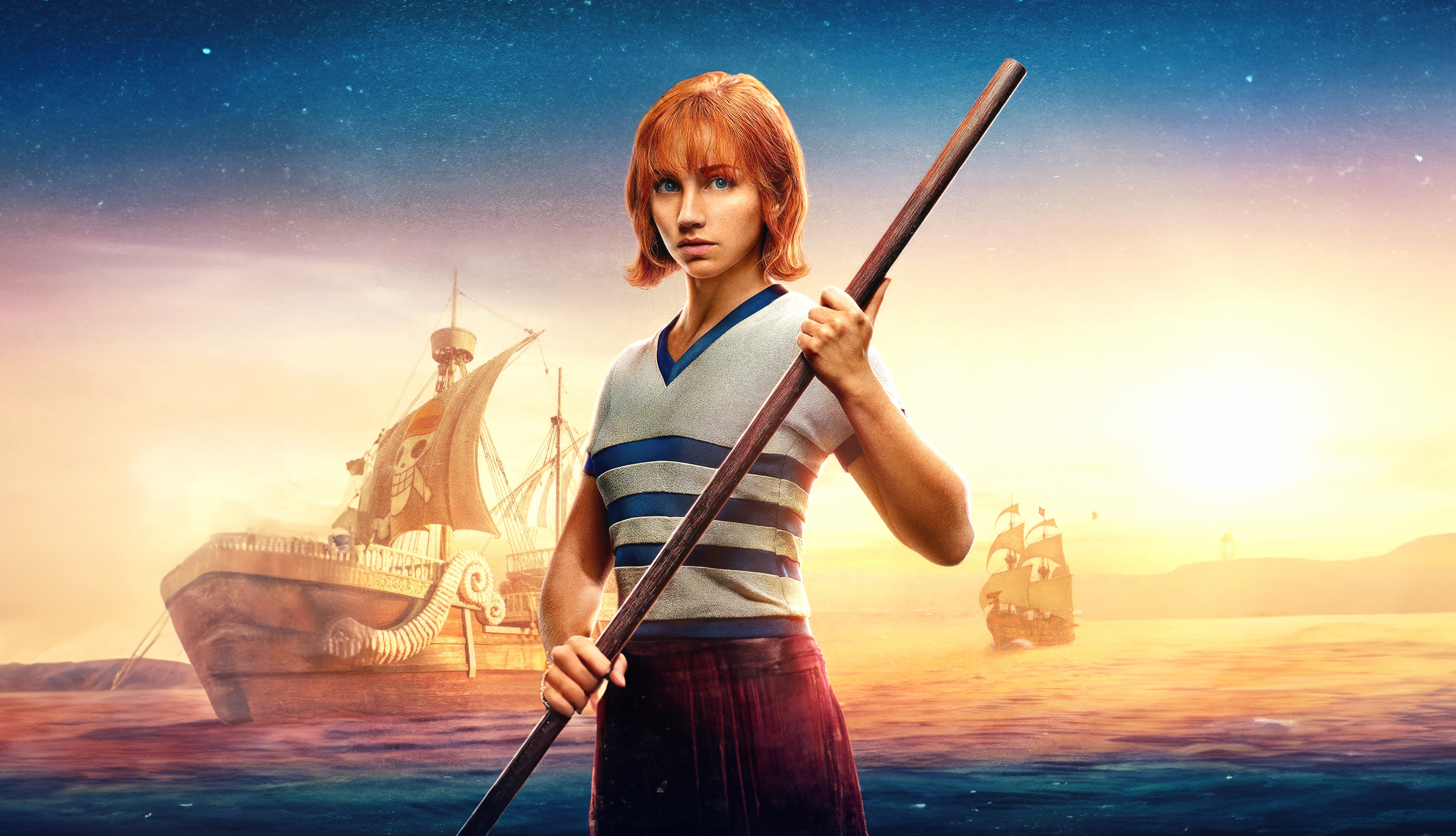 TV Show One Piece (Live Action) Nami (One Piece) Emily Rudd 8k Ultra wallpapers HD quality