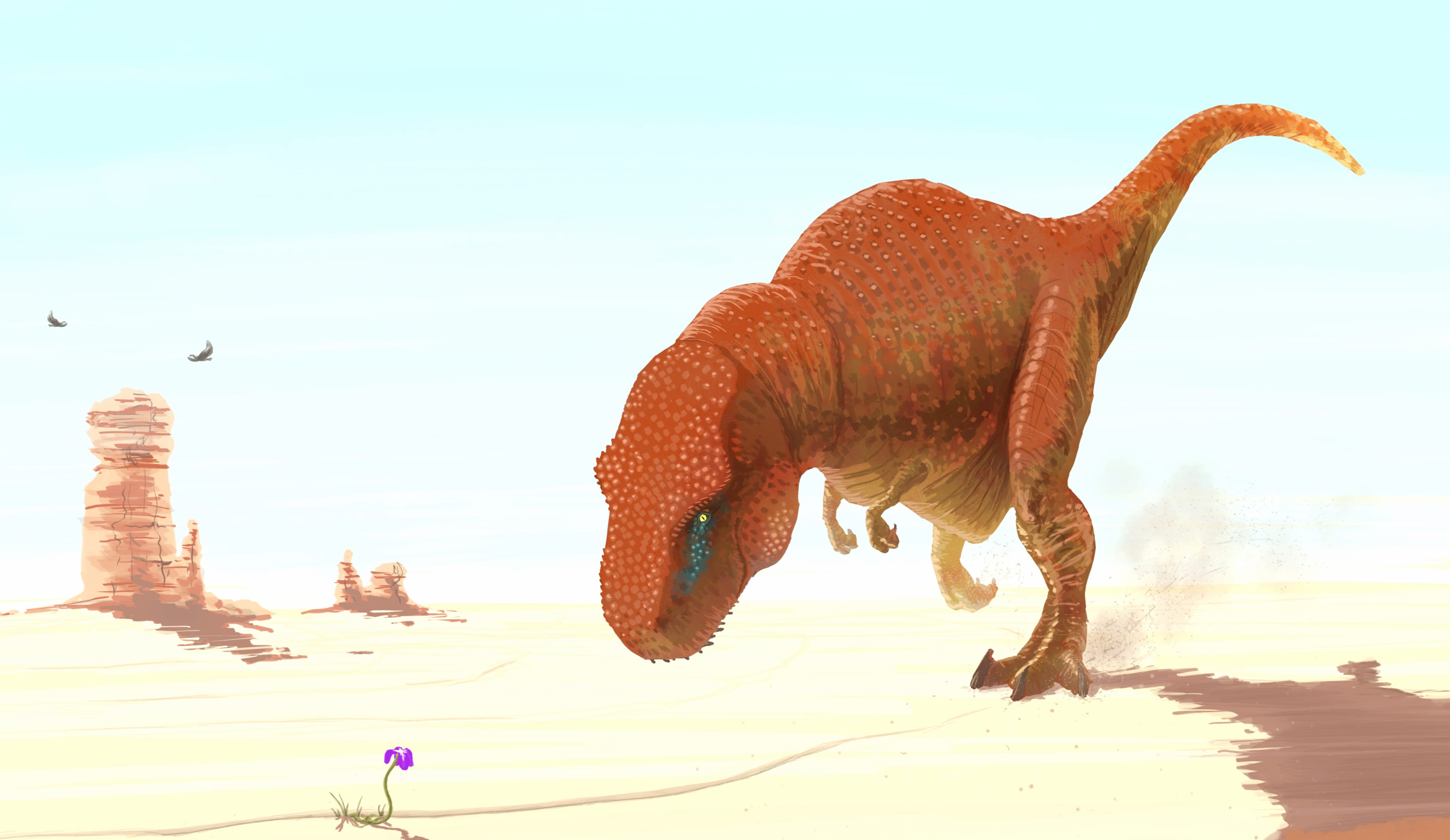 Tyrannosaurus Rex in Desert - at 640 x 1136 iPhone 5 size wallpapers HD quality