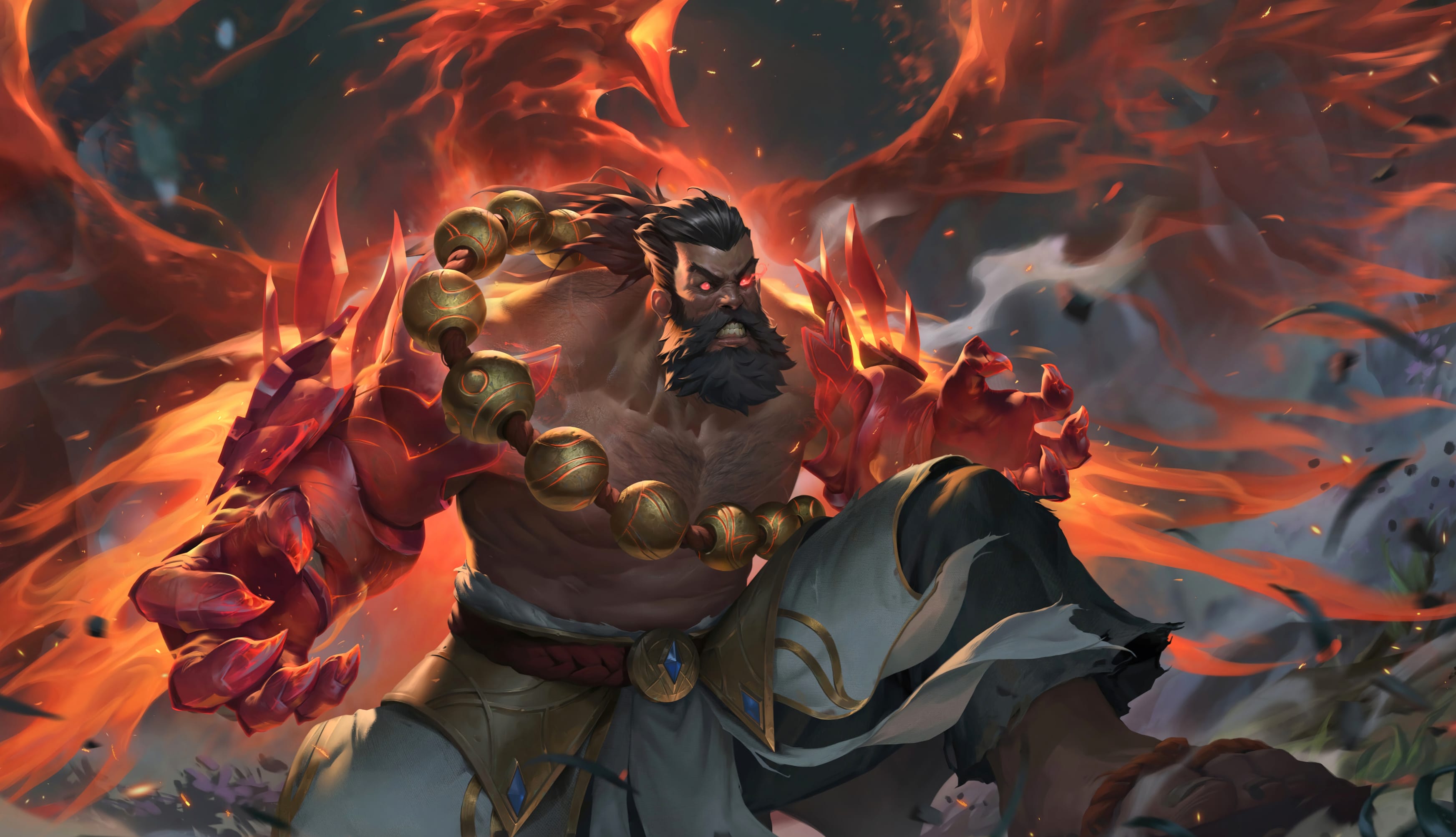 Udyr Unleashed Fiery HD League of Legends Wallpaper wallpapers HD quality