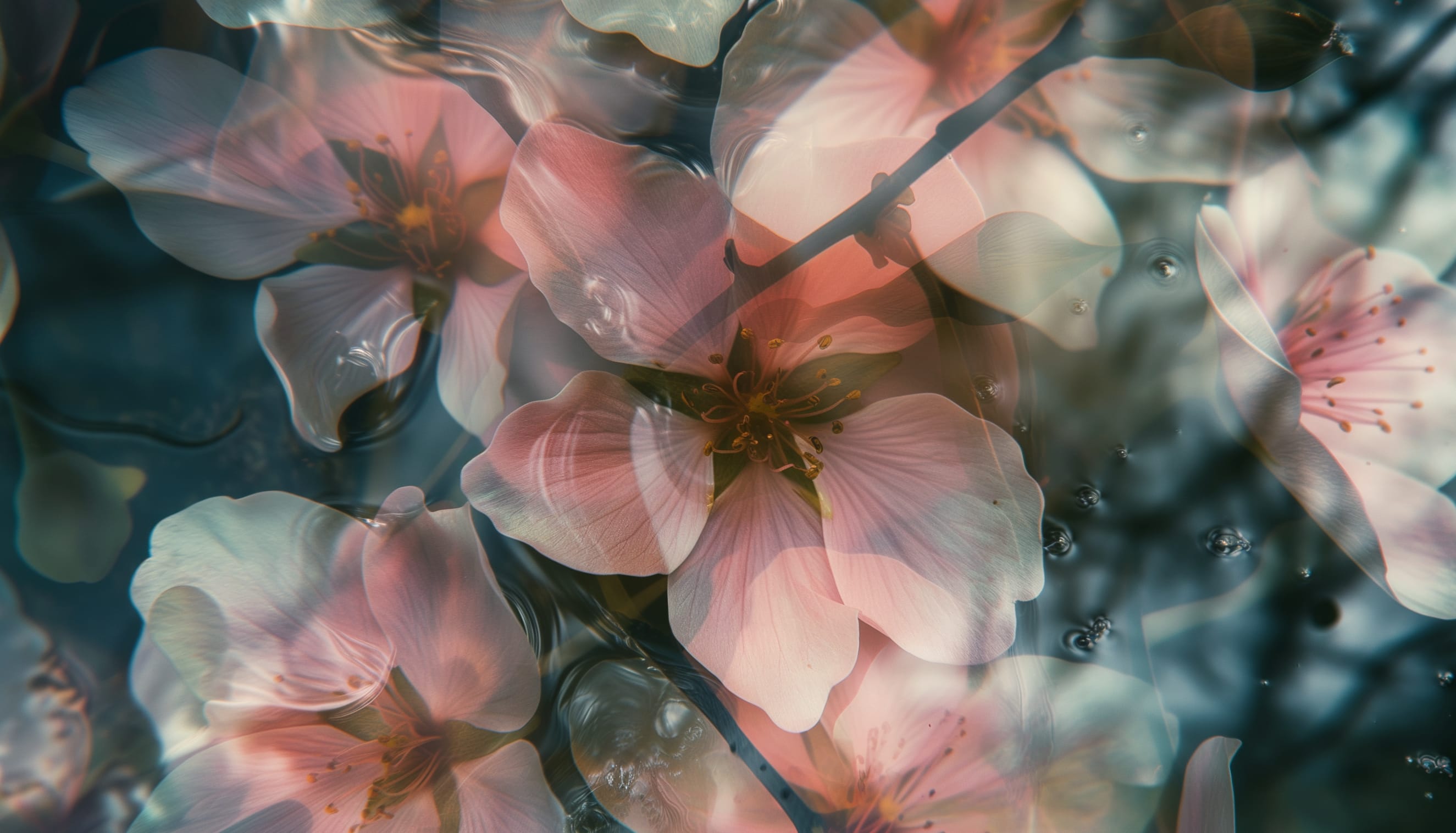 Underwater Blossoms at 640 x 1136 iPhone 5 size wallpapers HD quality