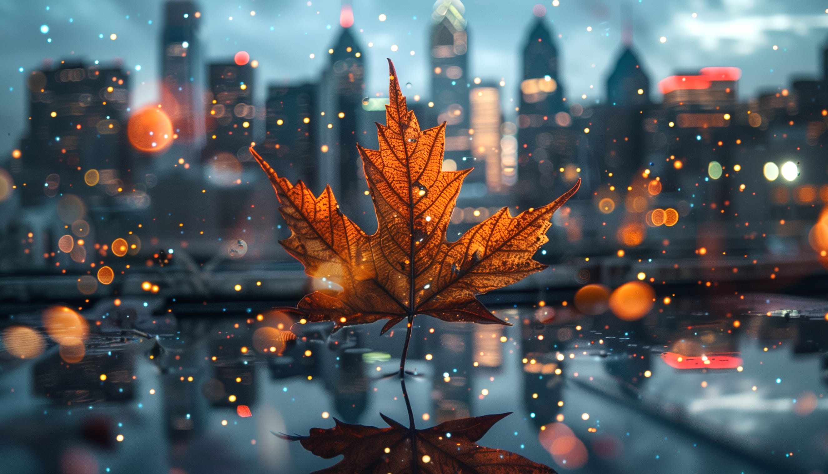 Urban Autumn Leaf & City wallpapers HD quality