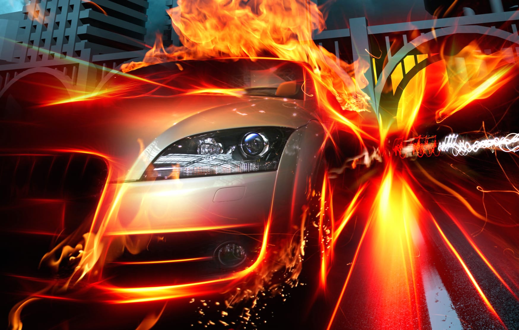 Urban Fantasy Flame Vehicle wallpapers HD quality