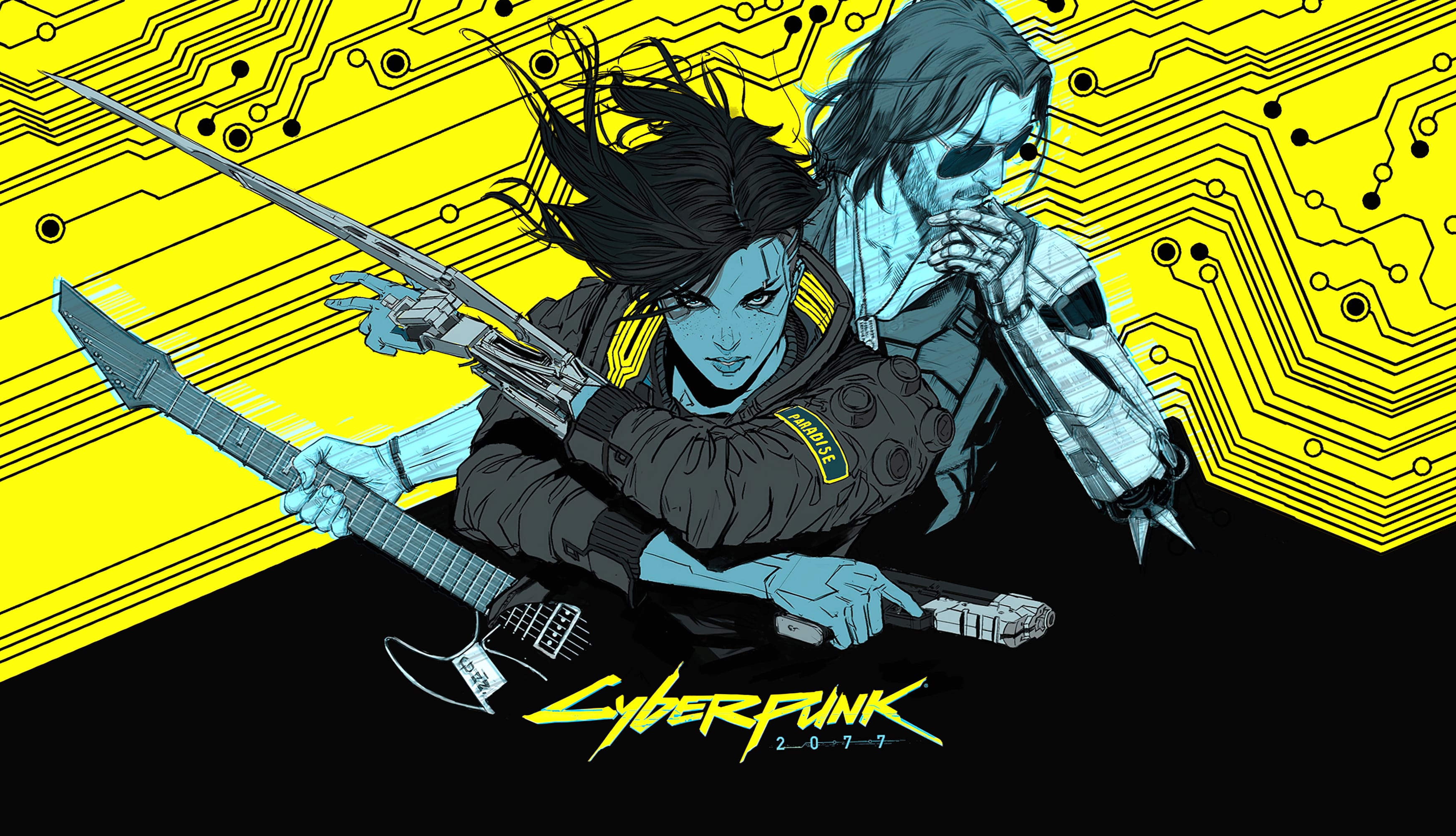 V (Cyberpunk) Johnny Silverhand at 2048 x 2048 iPad size wallpapers HD quality